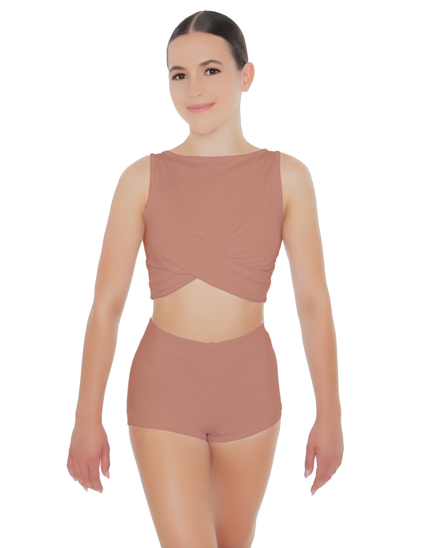 Solid Lycra Twisted Crop Top