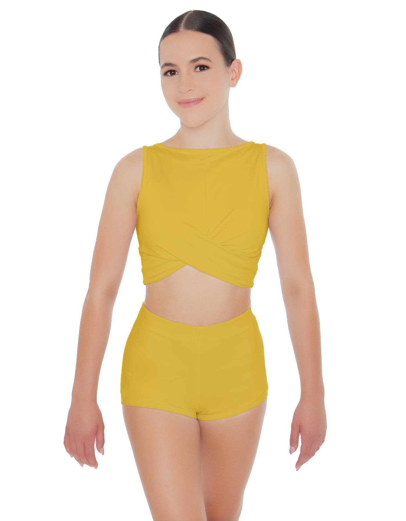 Solid Lycra Twisted Crop Top
