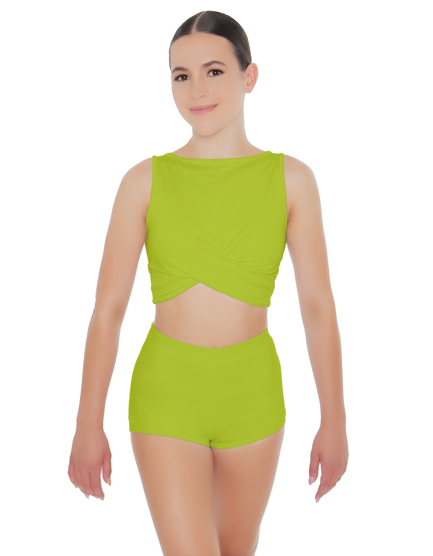Solid Lycra Twisted Crop Top