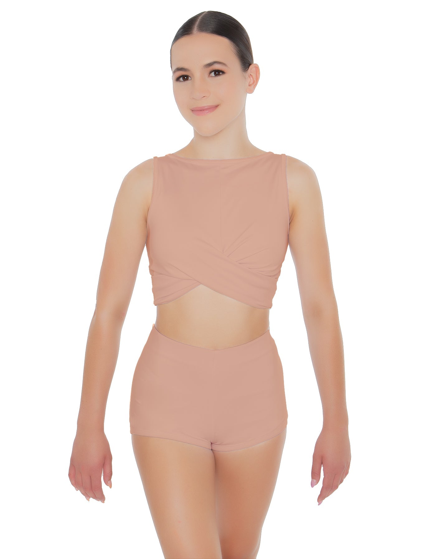 Solid Lycra Twisted Crop Top