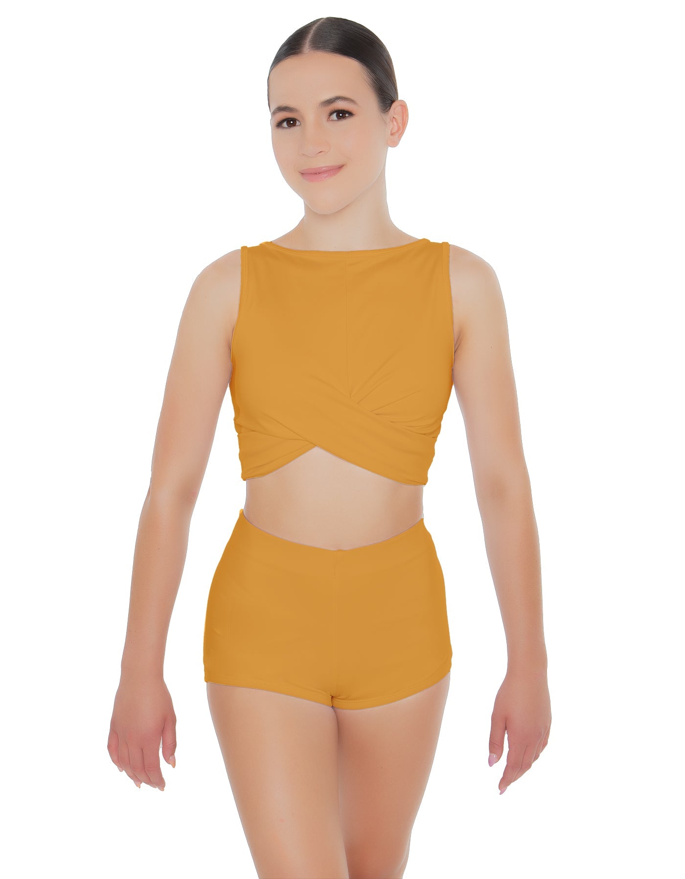 Solid Lycra Twisted Crop Top