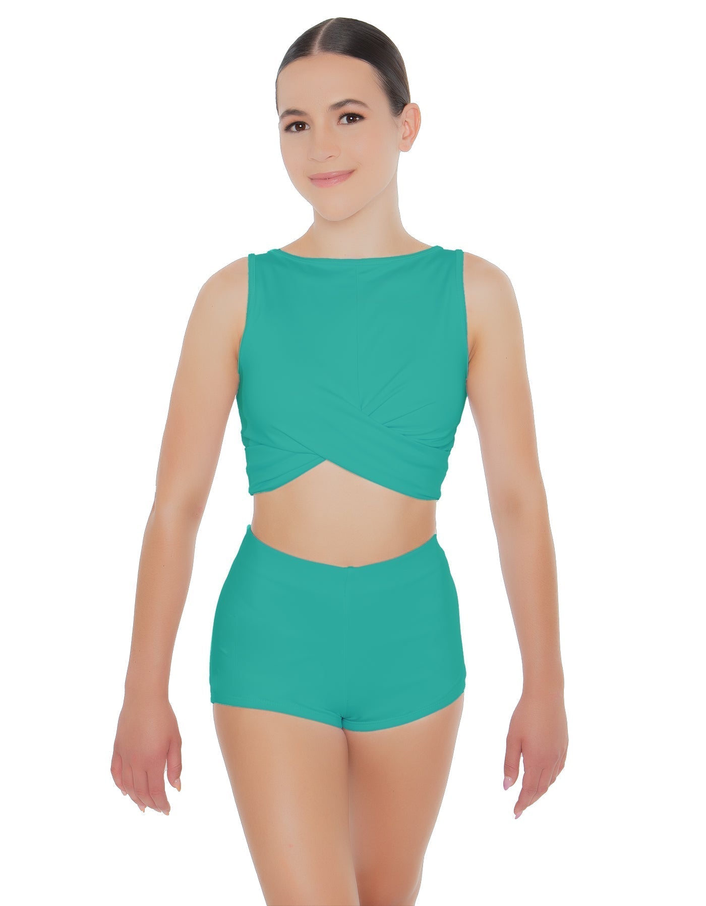 Solid Lycra Twisted Crop Top