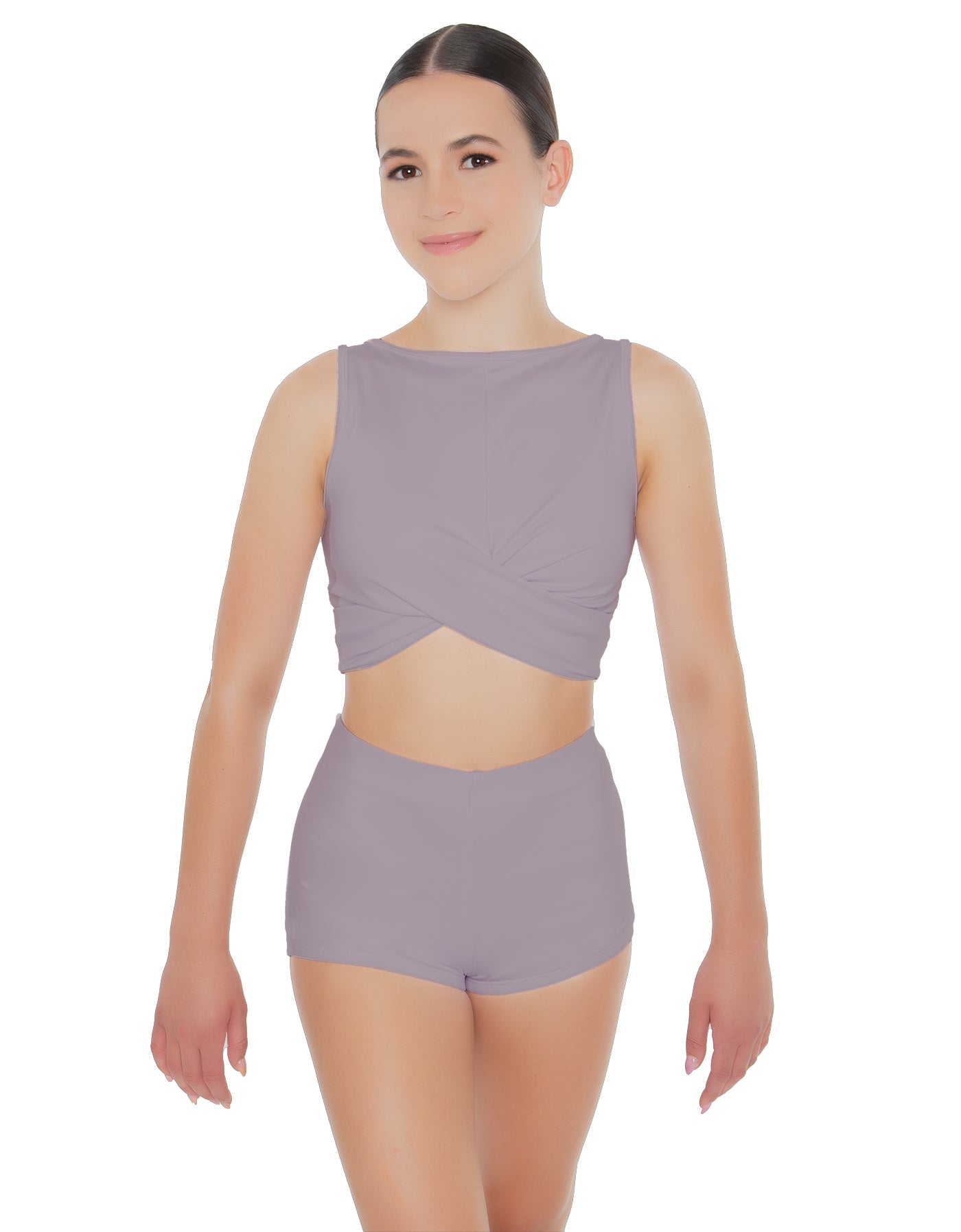 Solid Lycra Twisted Crop Top