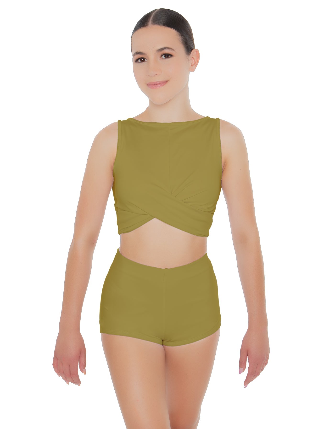 Solid Lycra Twisted Crop Top