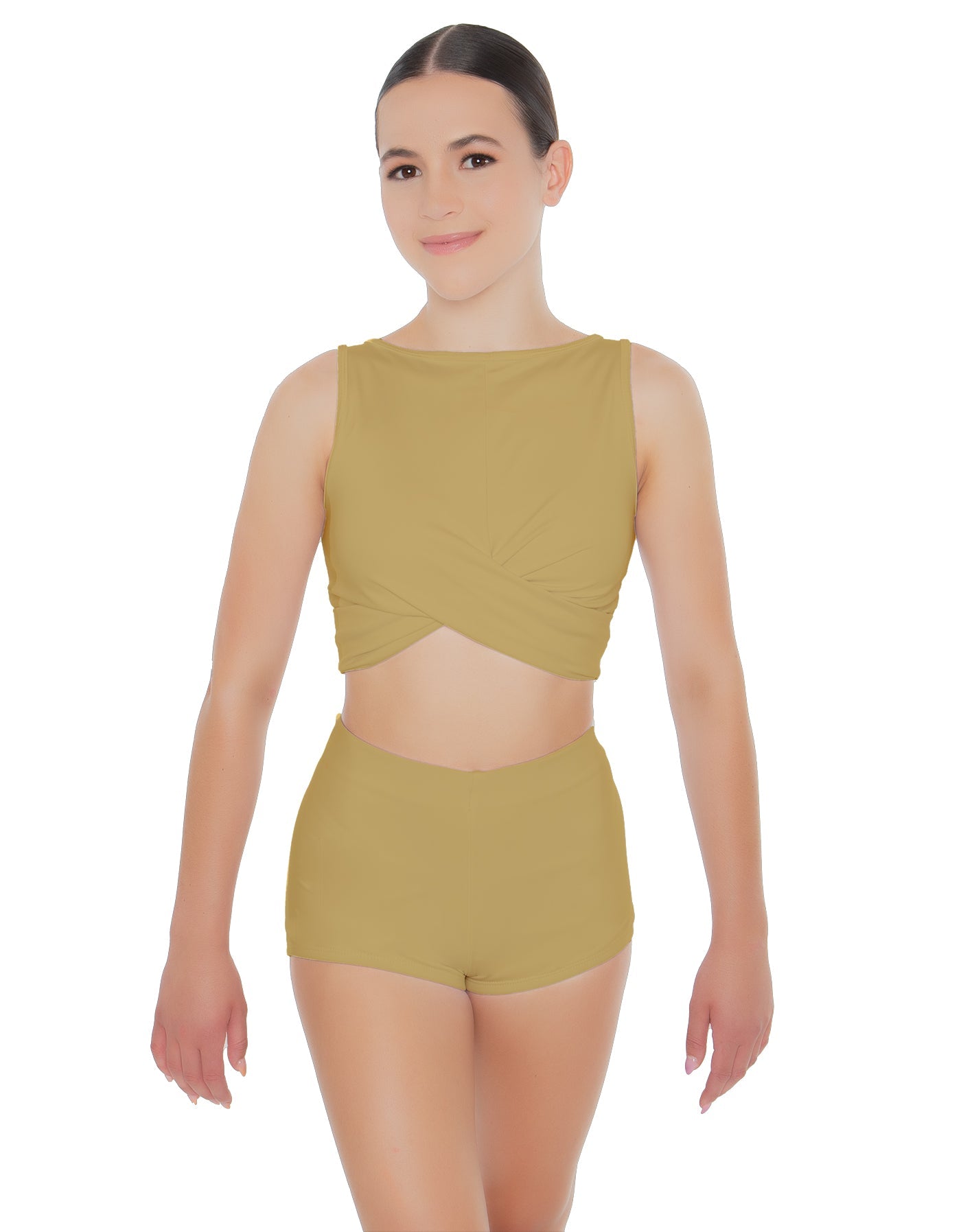 Solid Lycra Twisted Crop Top