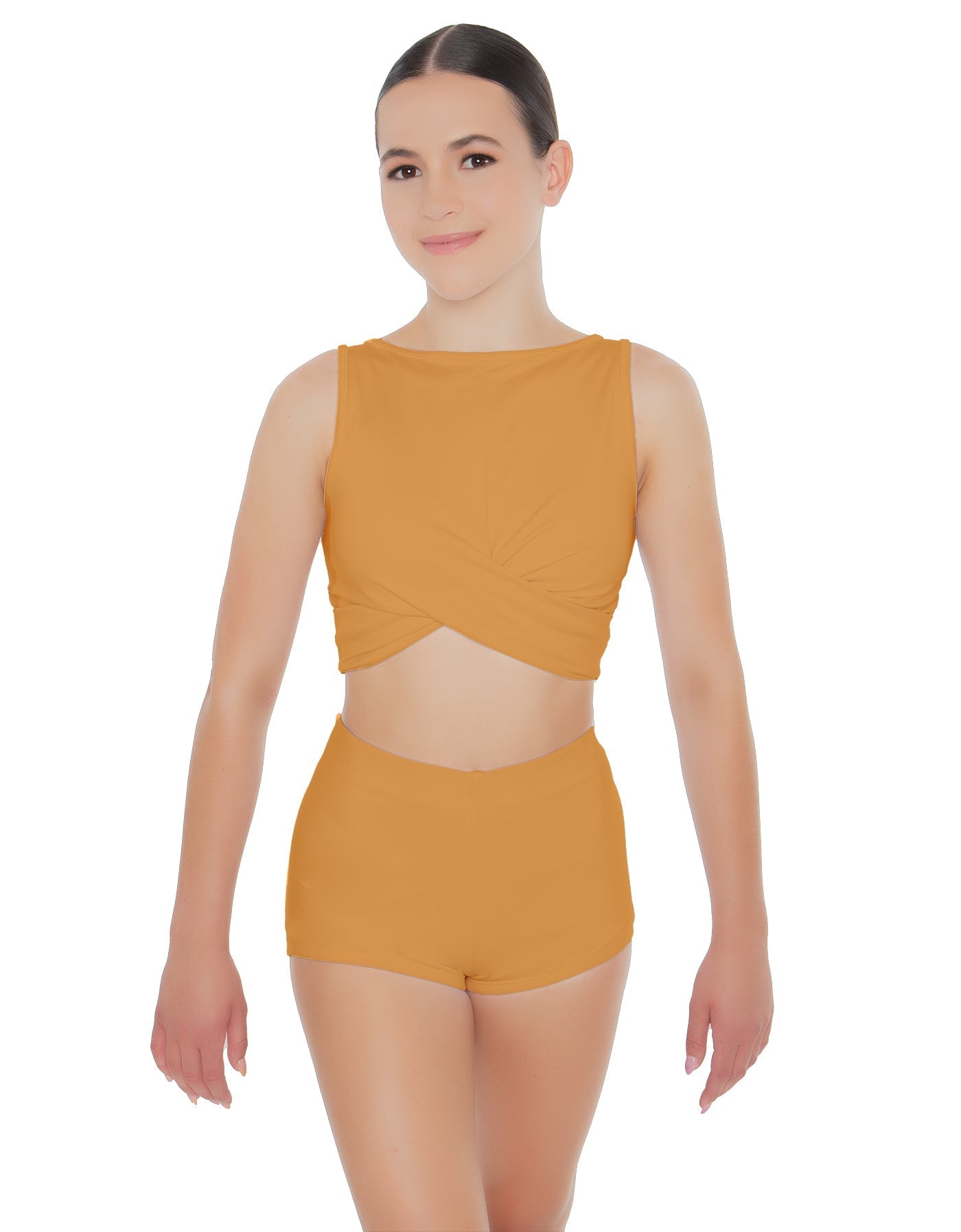 Solid Lycra Twisted Crop Top