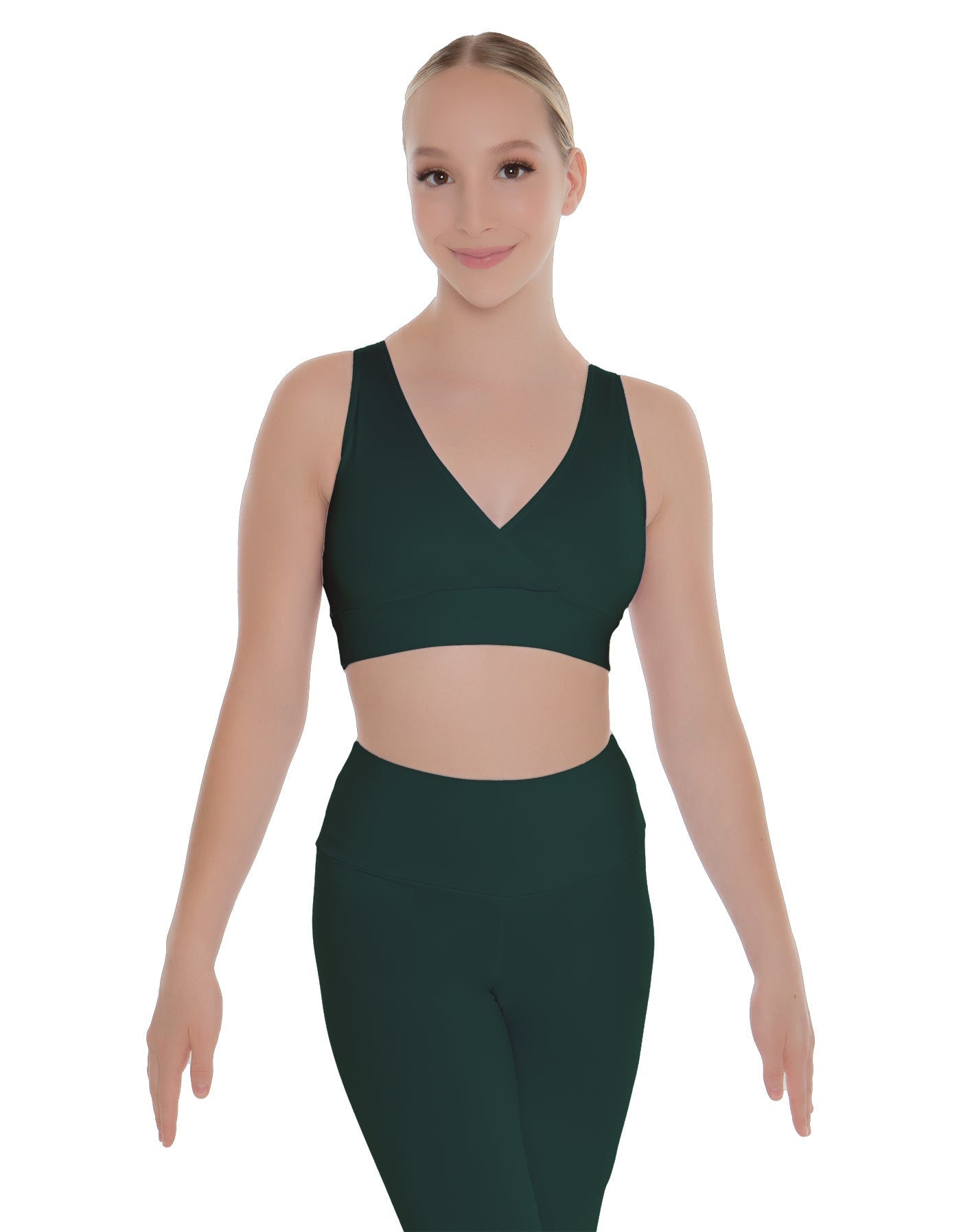 Solid Lycra Crossover Sleeveless Crop Top
