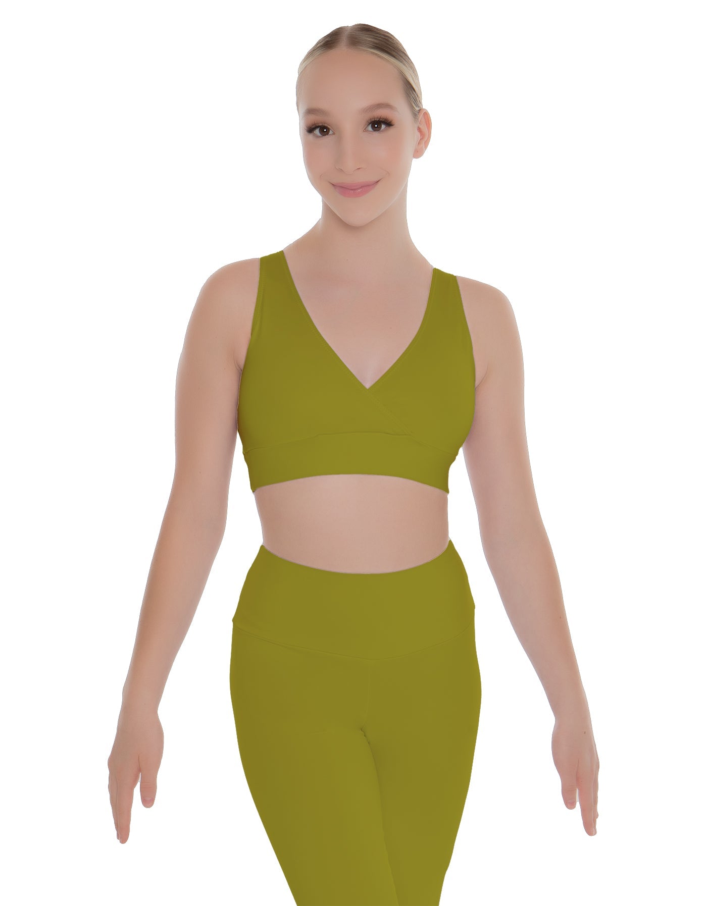 Solid Lycra Crossover Sleeveless Crop Top