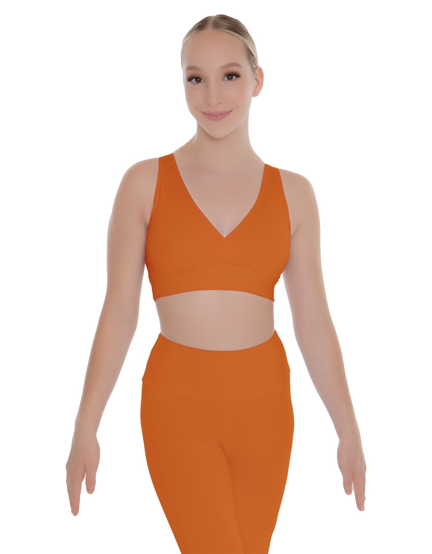 Solid Lycra Crossover Sleeveless Crop Top
