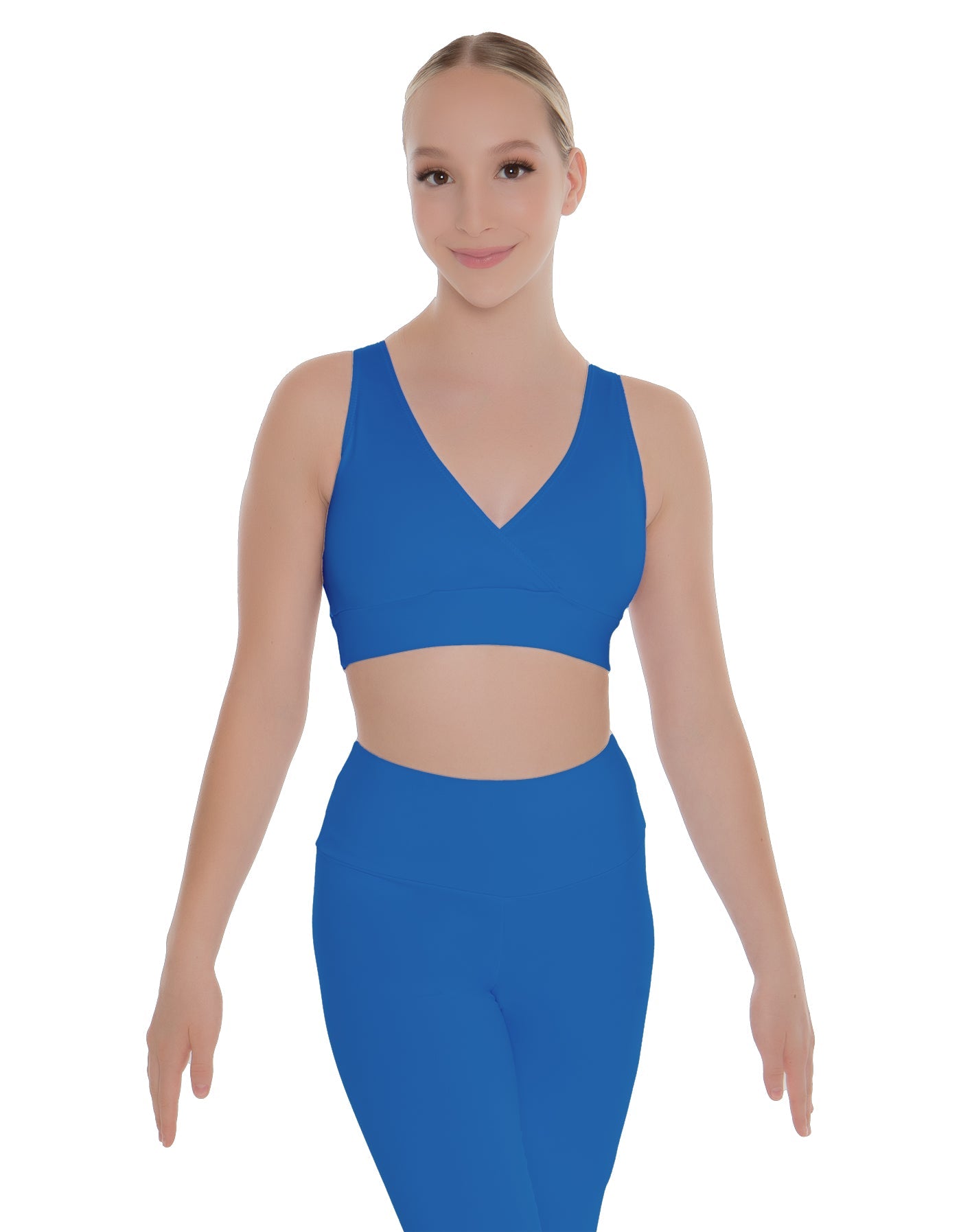 Solid Lycra Crossover Sleeveless Crop Top