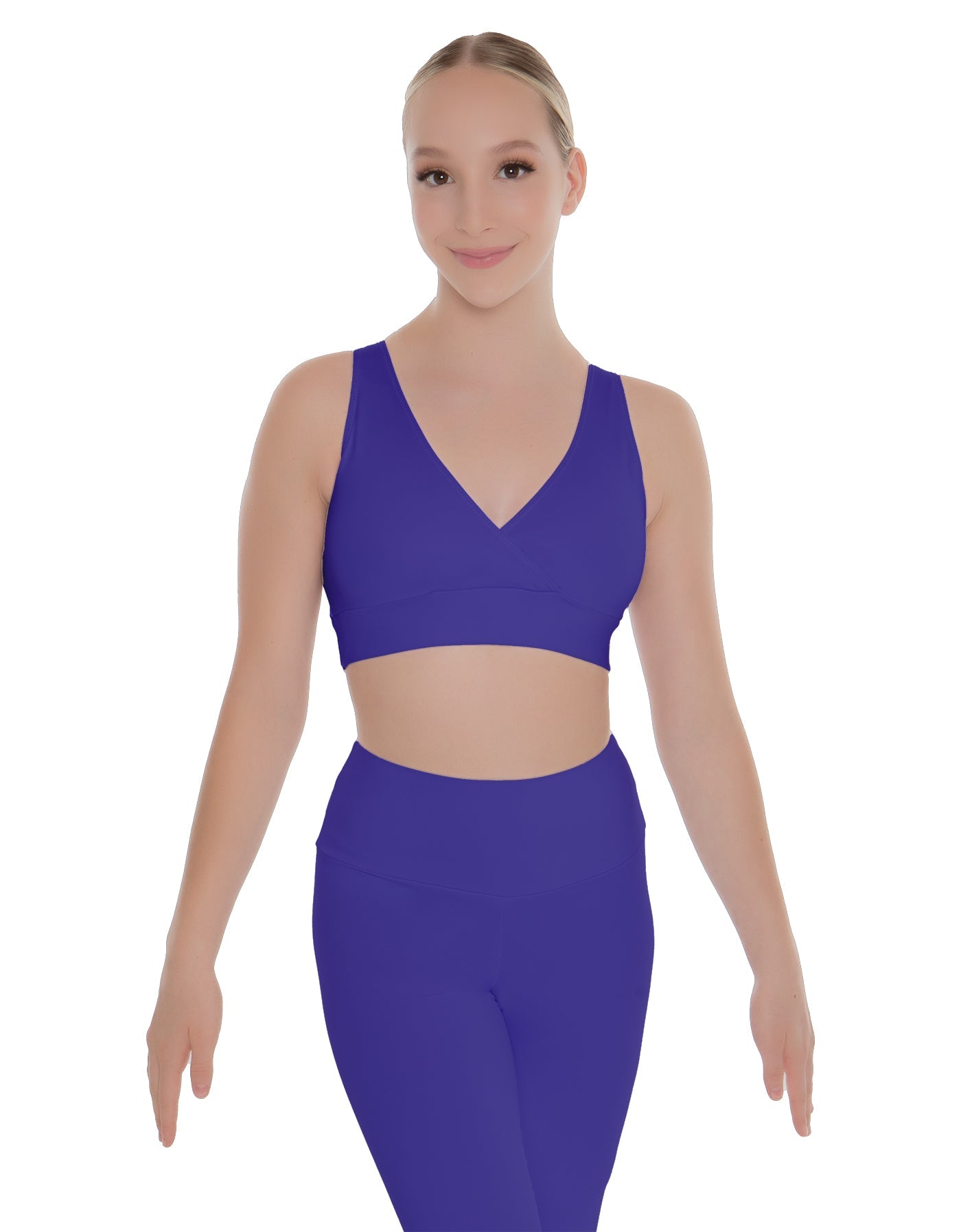 Solid Lycra Crossover Sleeveless Crop Top