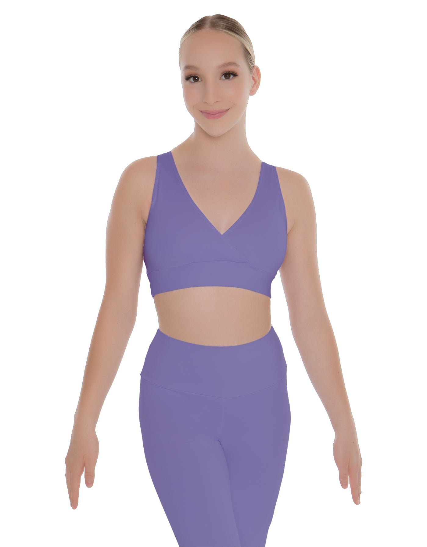 Solid Lycra Crossover Sleeveless Crop Top