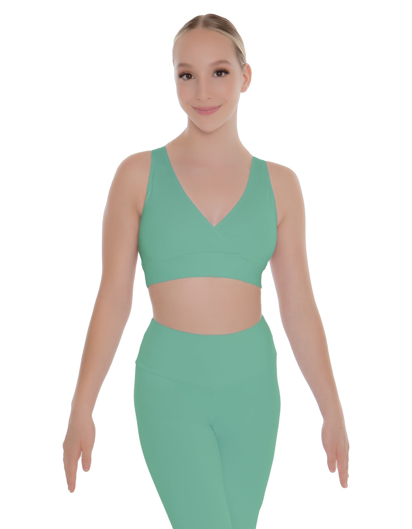 Solid Lycra Crossover Sleeveless Crop Top