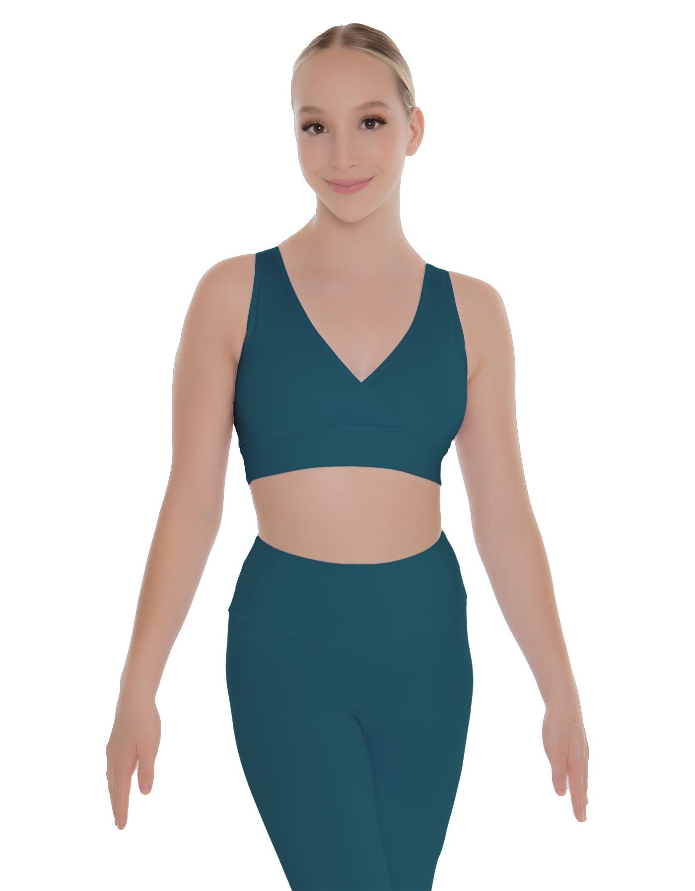 Solid Lycra Crossover Sleeveless Crop Top
