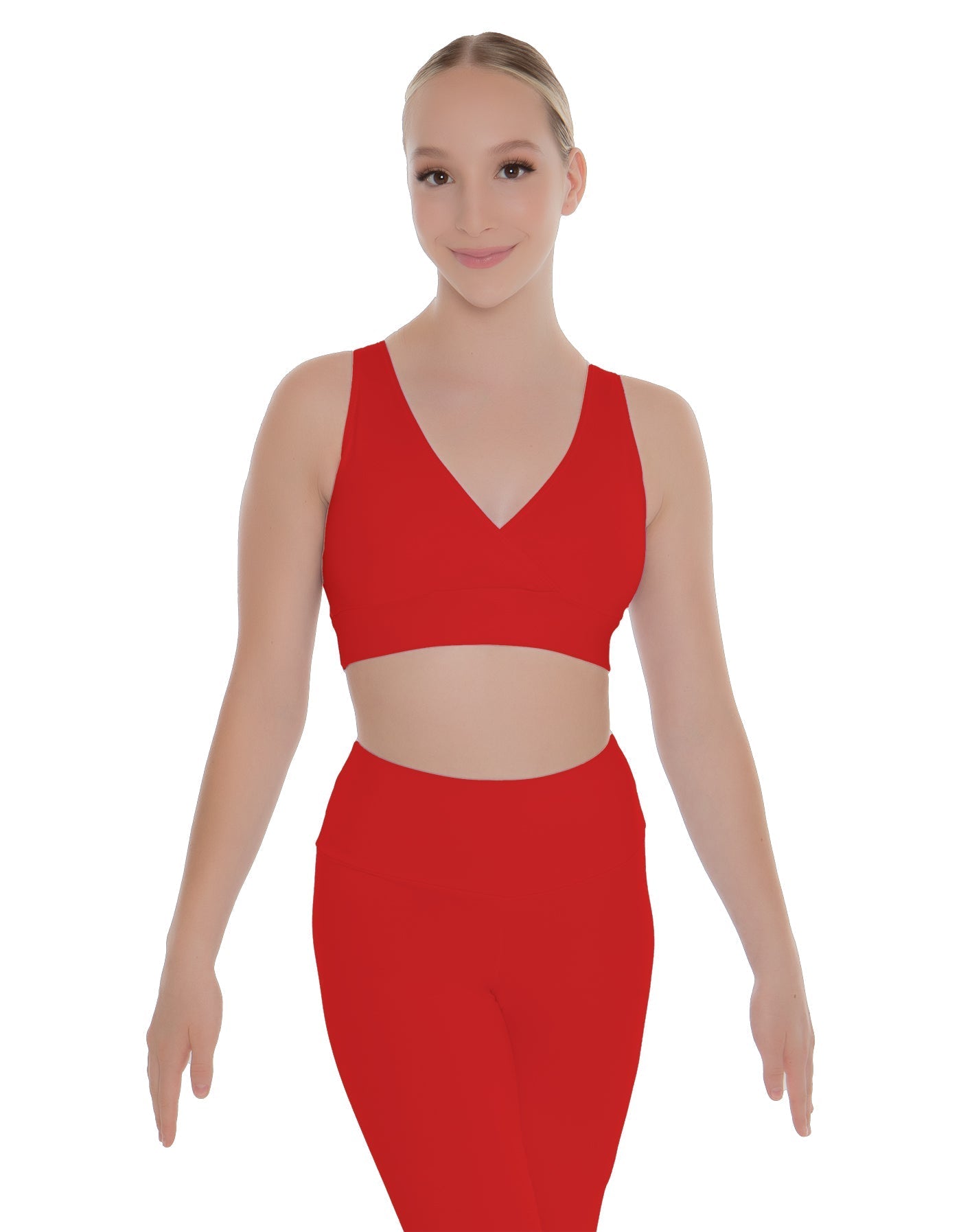 Solid Lycra Crossover Sleeveless Crop Top