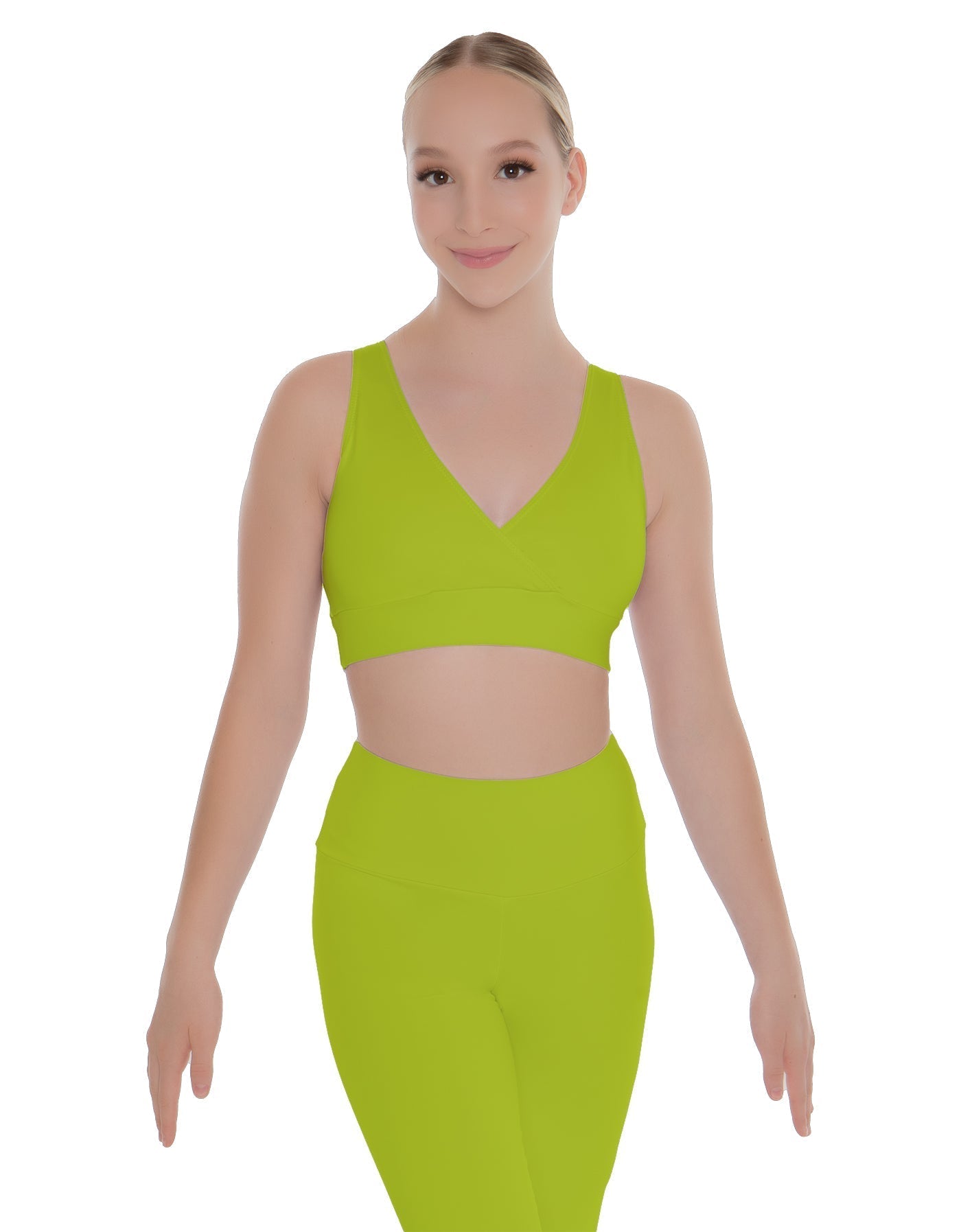 Solid Lycra Crossover Sleeveless Crop Top
