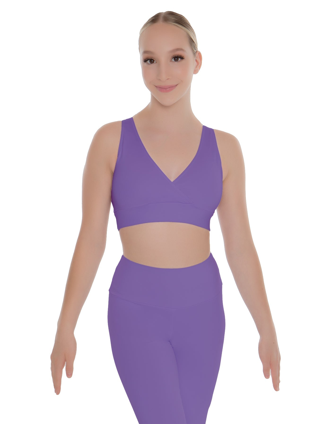 Solid Lycra Crossover Sleeveless Crop Top
