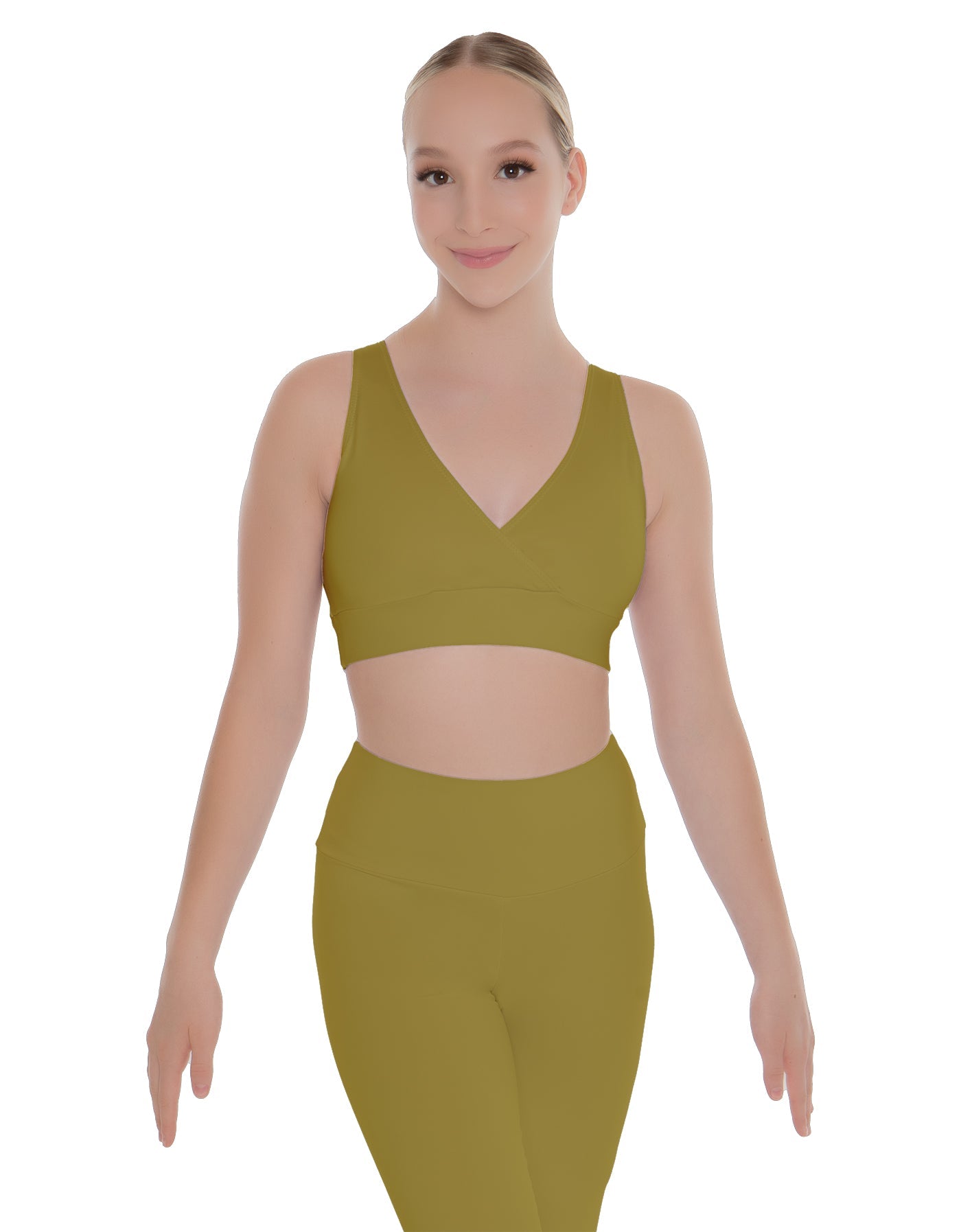 Solid Lycra Crossover Sleeveless Crop Top