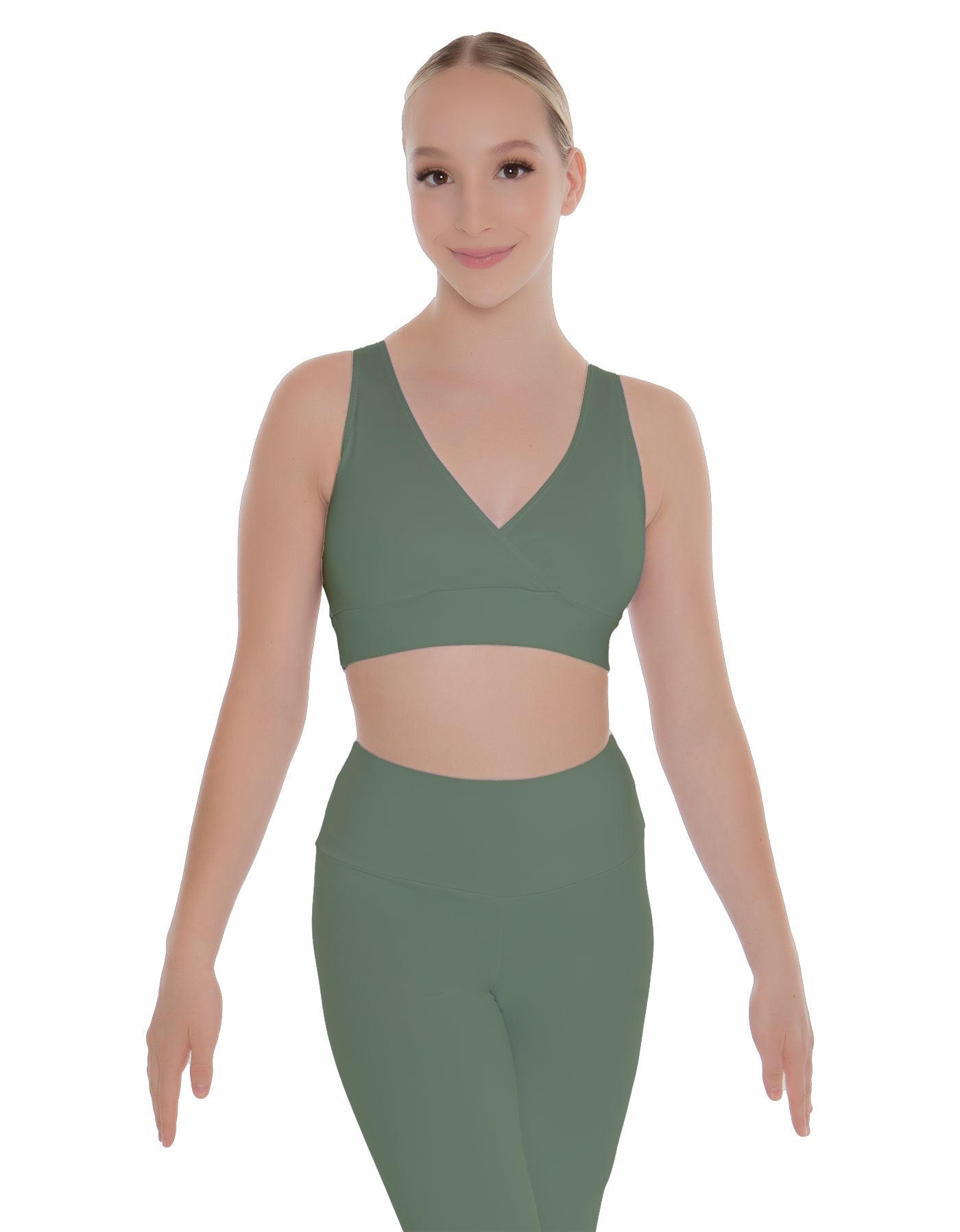 Solid Lycra Crossover Sleeveless Crop Top
