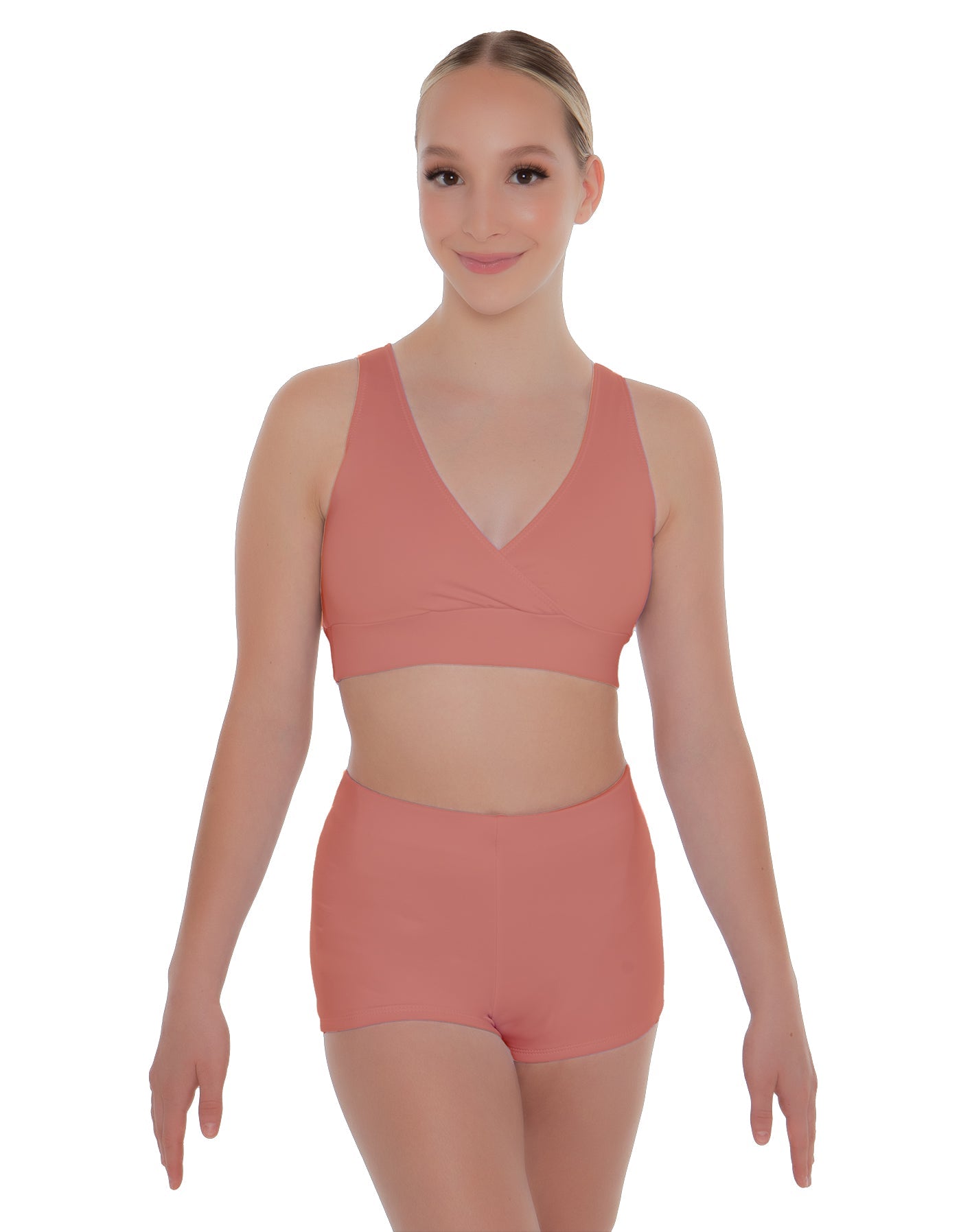 Solid Lycra Crossover Front Back Sleeveless Crop Top