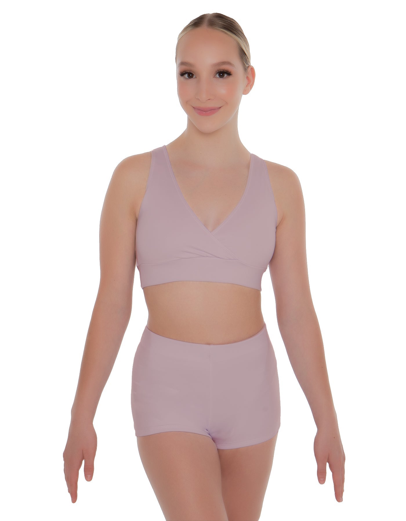 Solid Lycra Crossover Front Back Sleeveless Crop Top