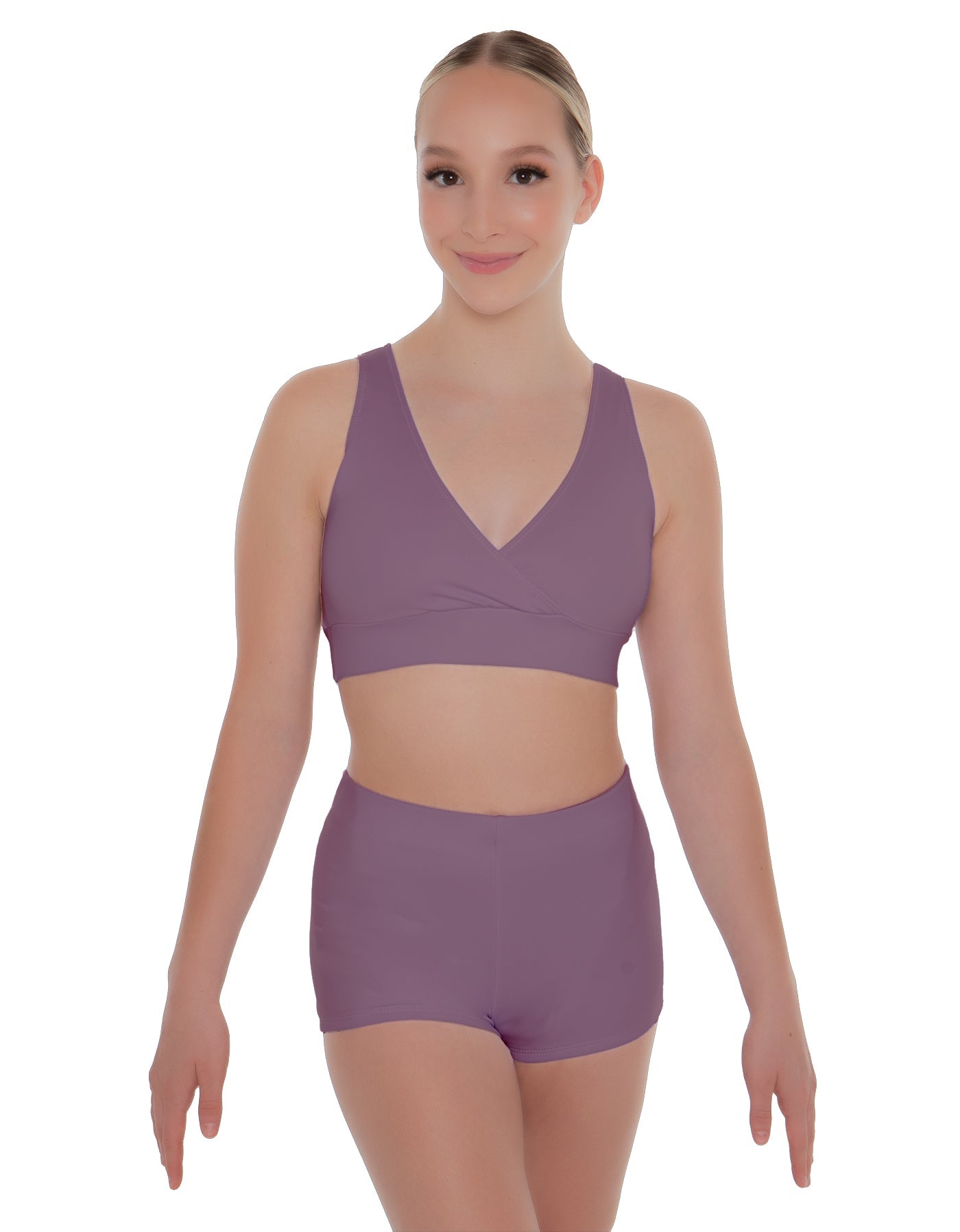 Solid Lycra Crossover Front Back Sleeveless Crop Top