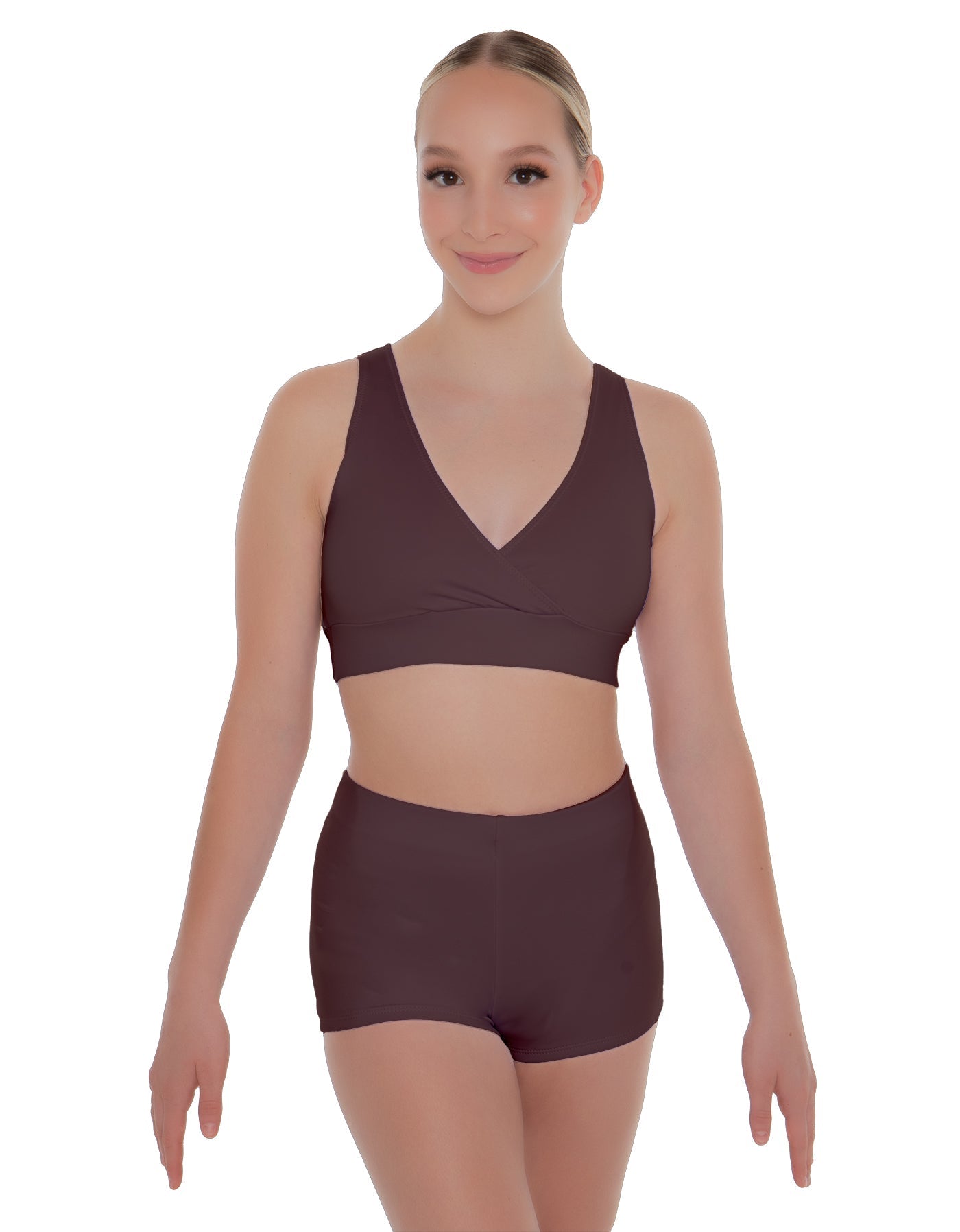 Solid Lycra Crossover Front Back Sleeveless Crop Top