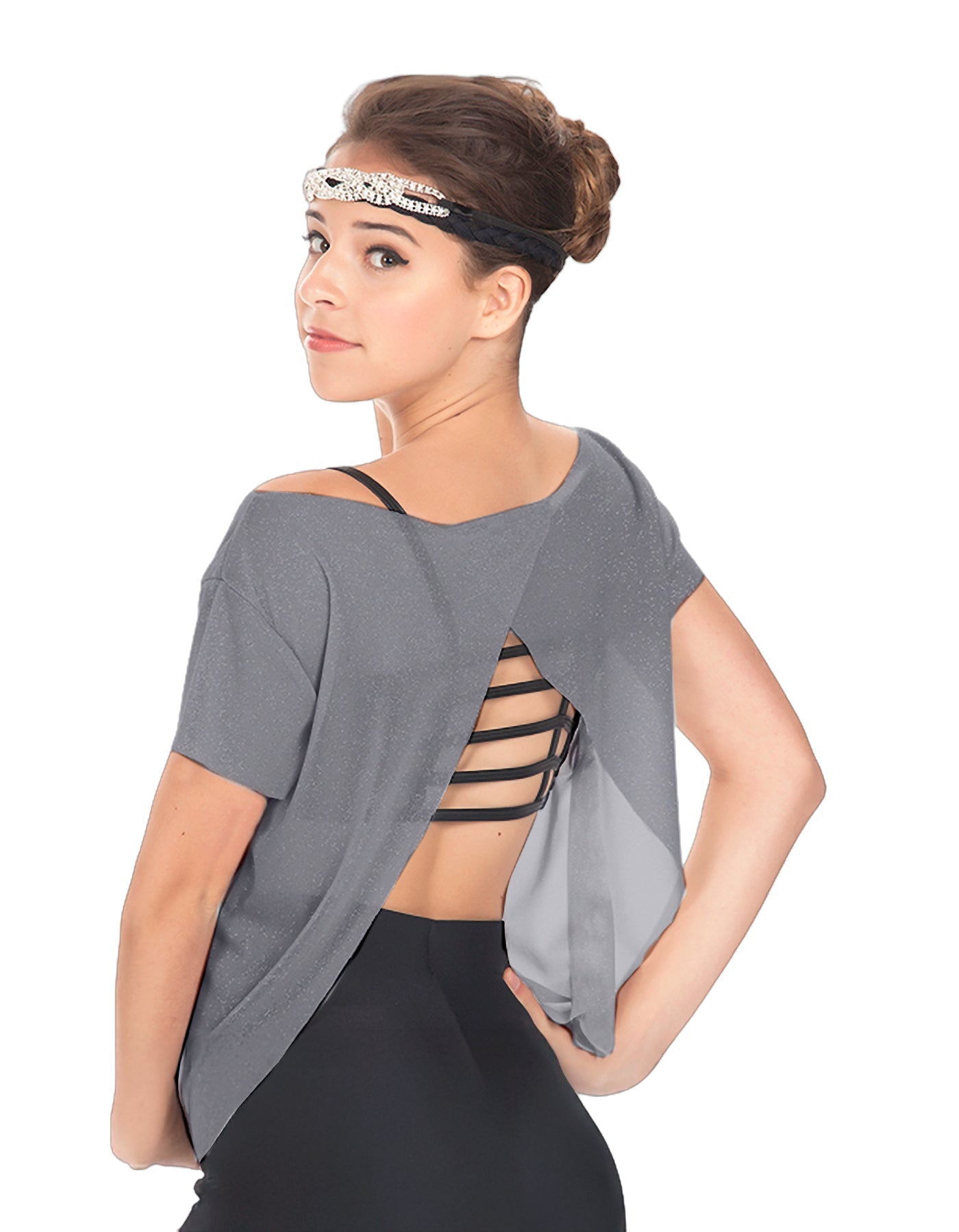 Solid Glitter Chiffon Flawless Top