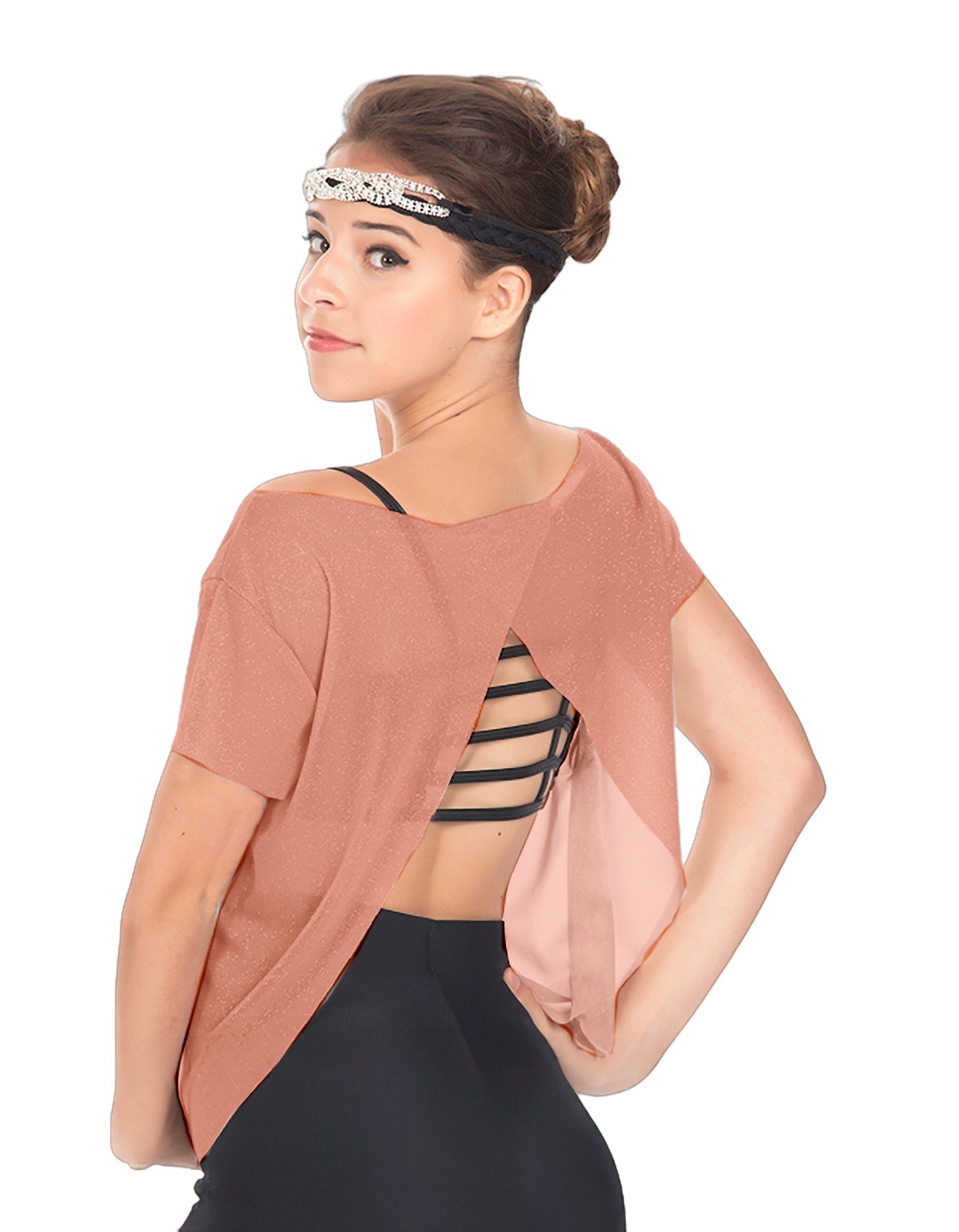 Solid Glitter Chiffon Flawless Top