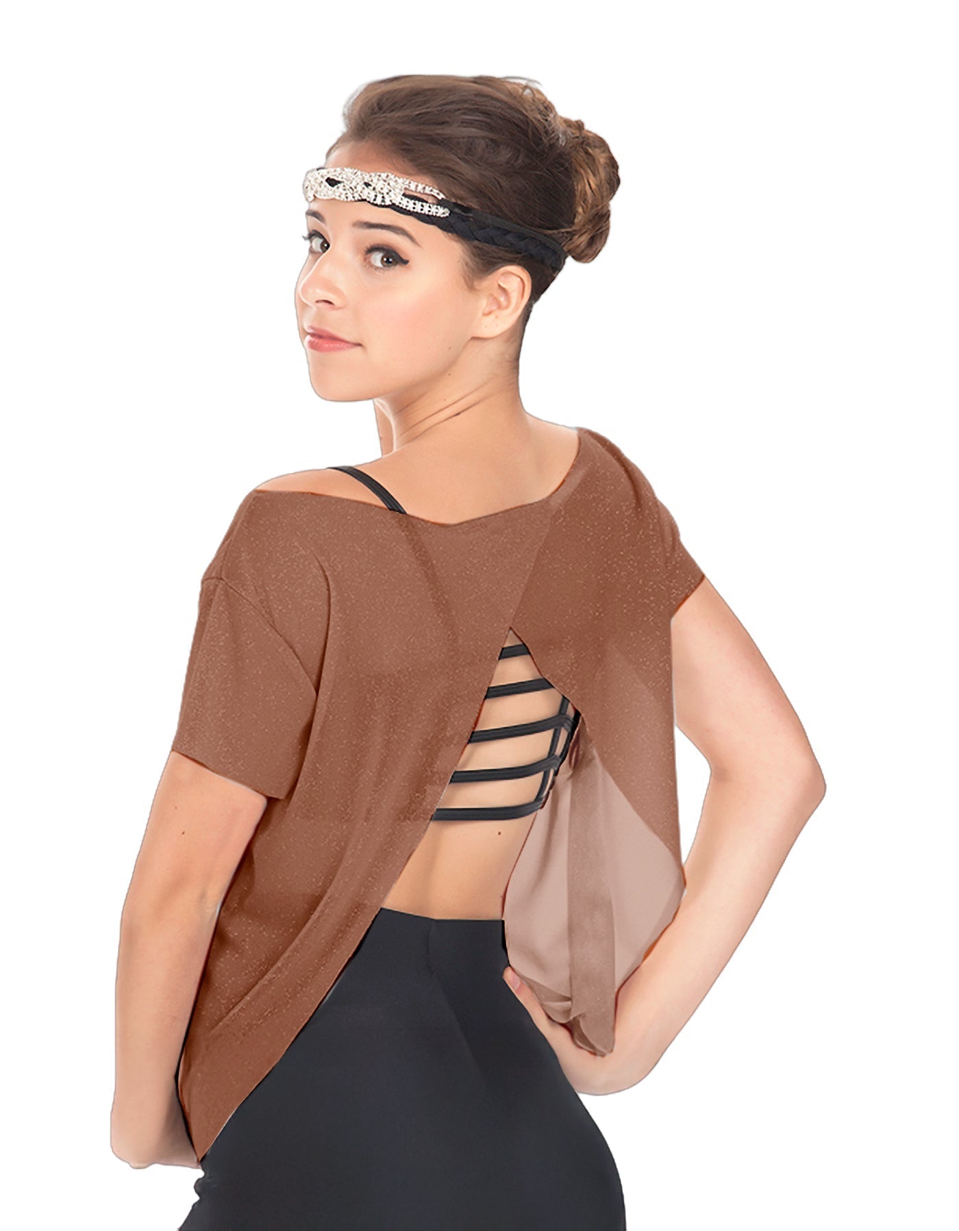 Solid Glitter Chiffon Flawless Top