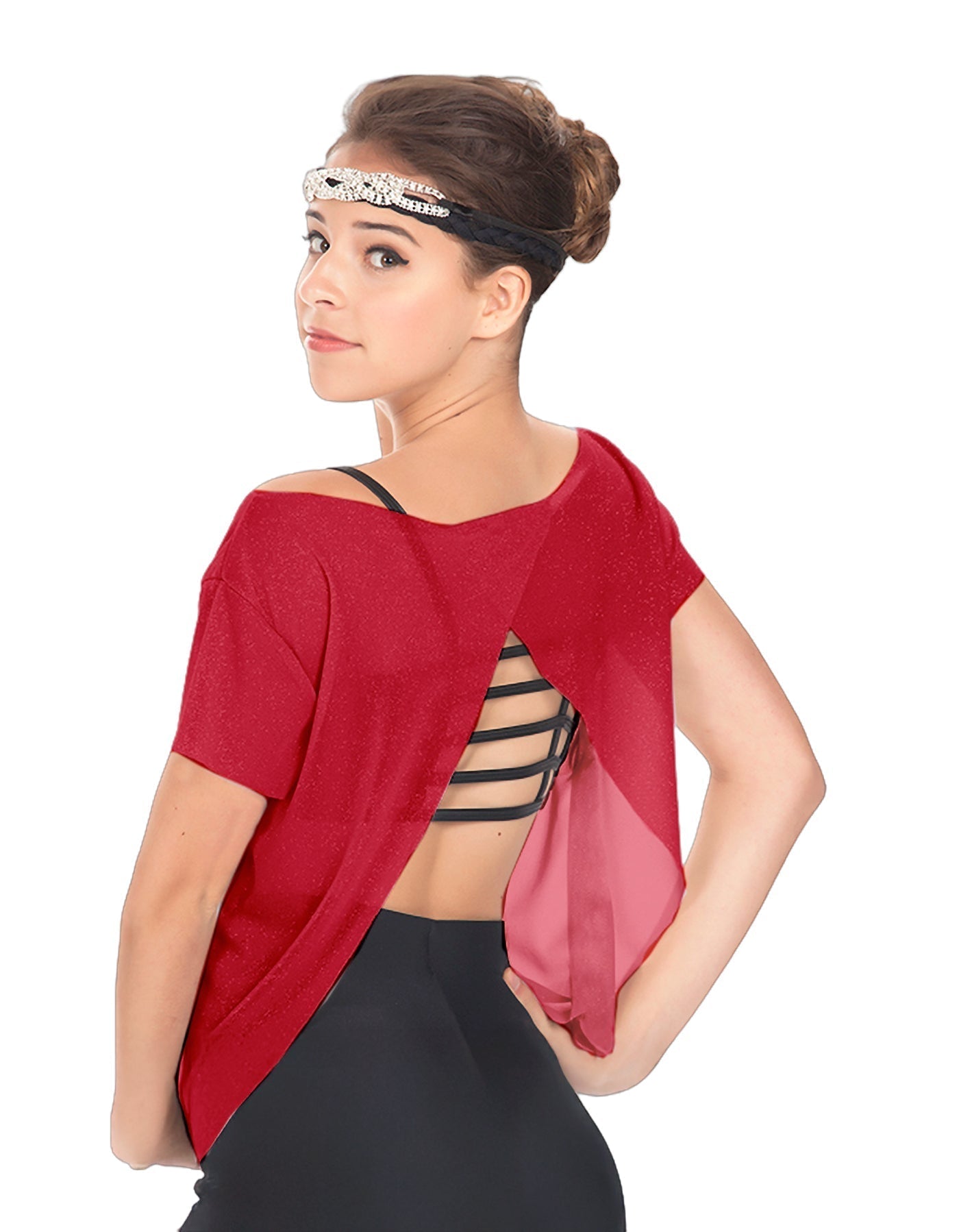 Solid Glitter Chiffon Flawless Top