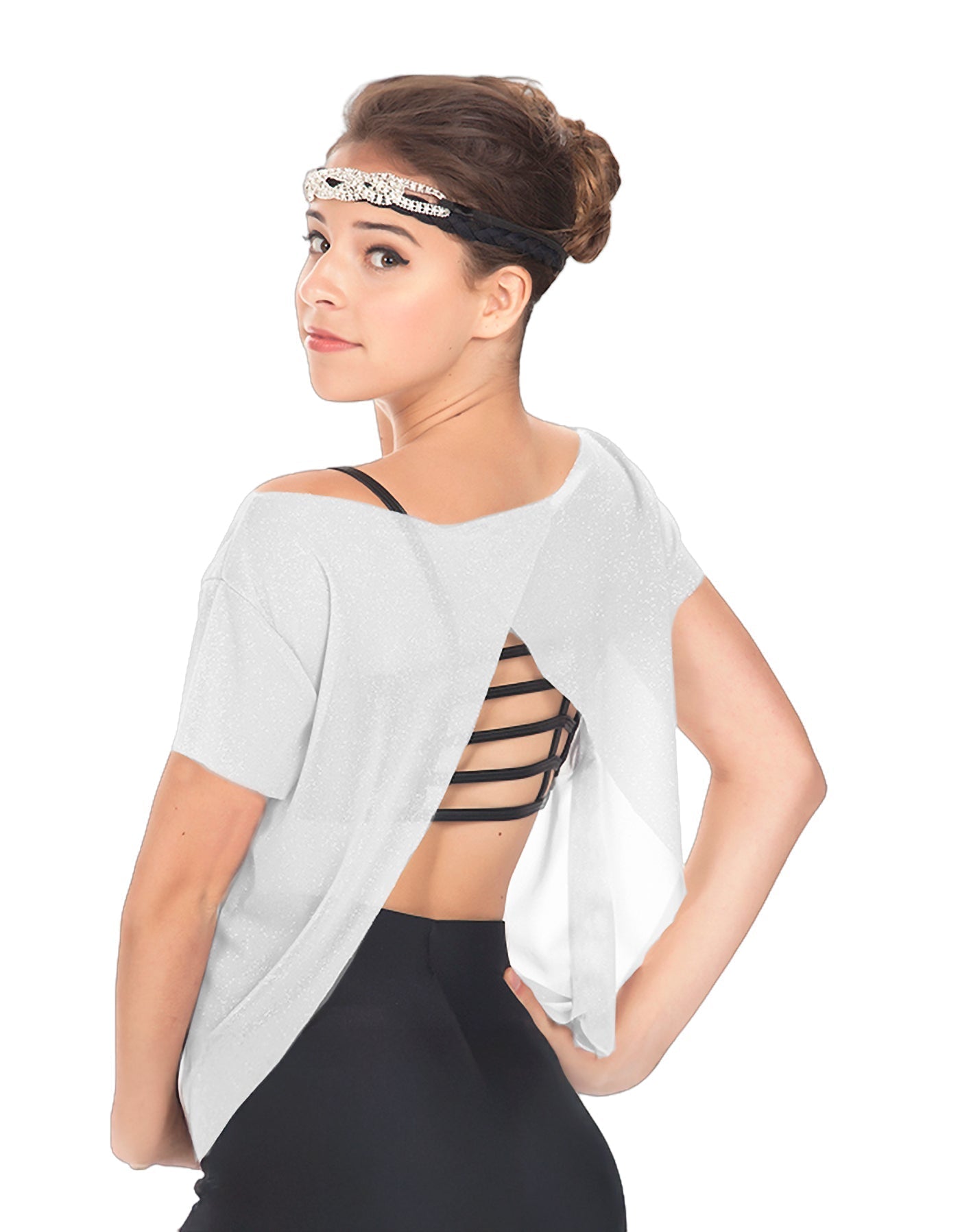 Solid Glitter Chiffon Flawless Top