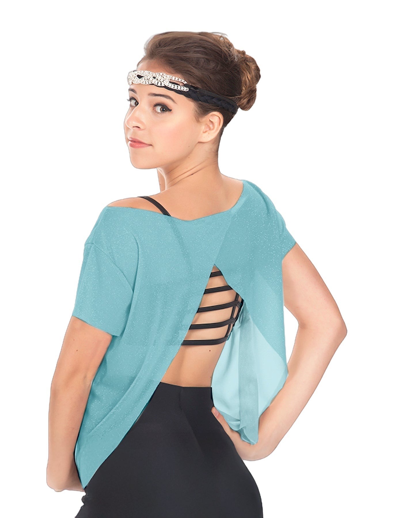 Solid Glitter Chiffon Flawless Top