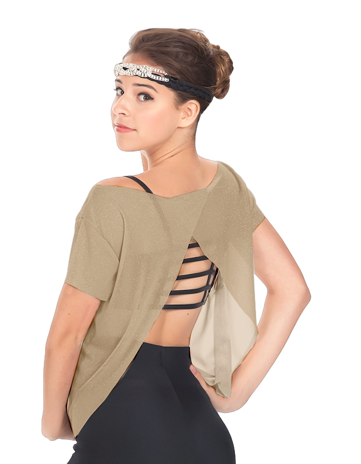 Solid Glitter Chiffon Flawless Top