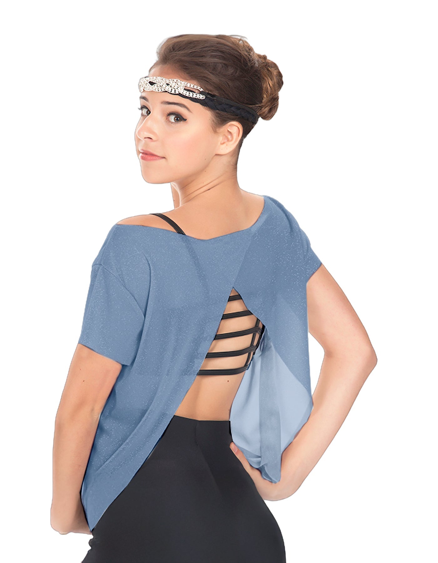 Solid Glitter Chiffon Flawless Top