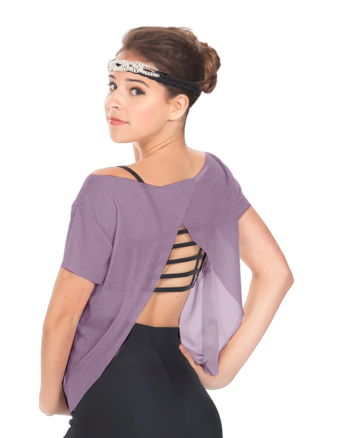 Solid Glitter Chiffon Flawless Top