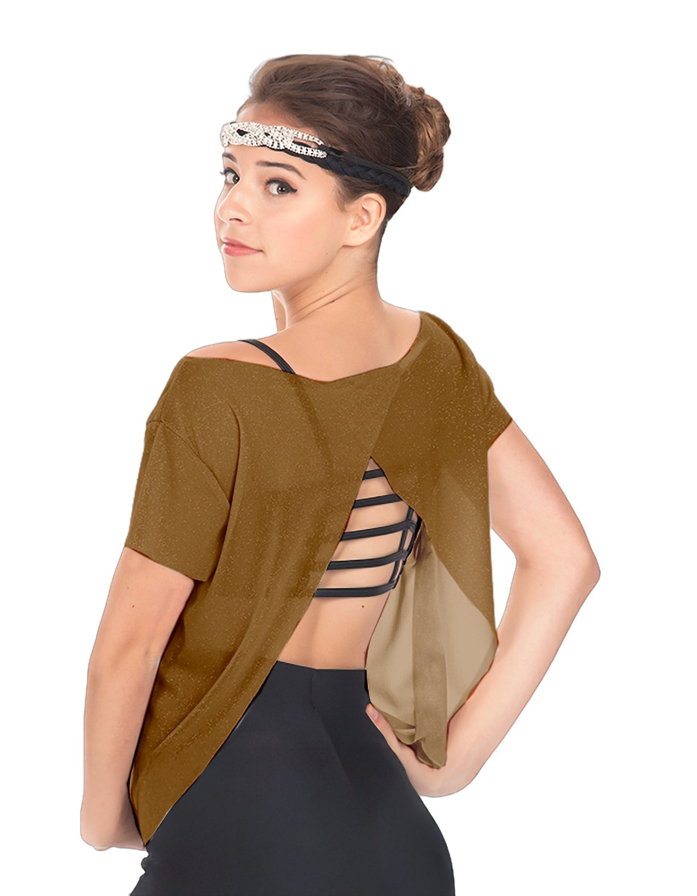 Solid Glitter Chiffon Flawless Top