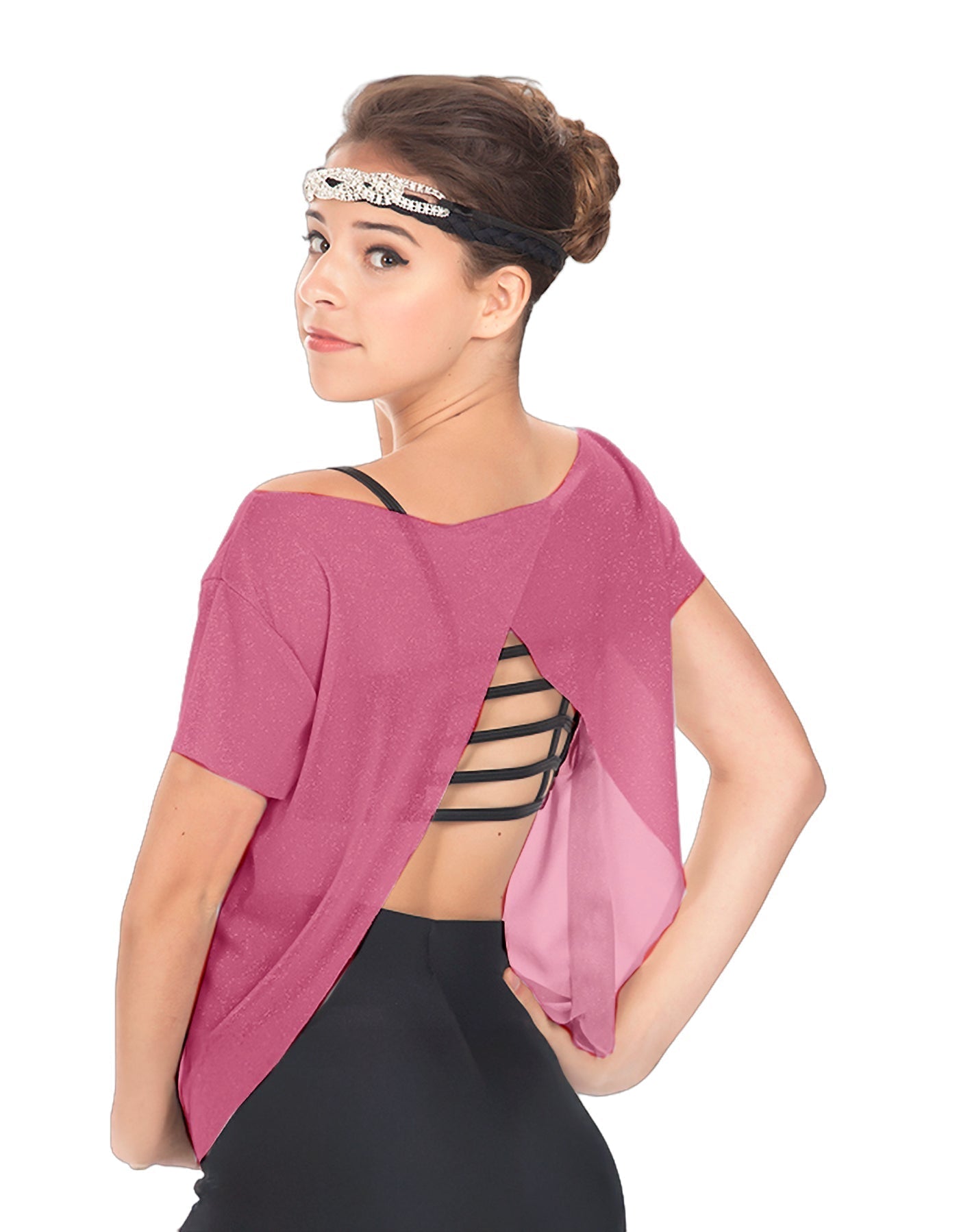 Solid Glitter Chiffon Flawless Top