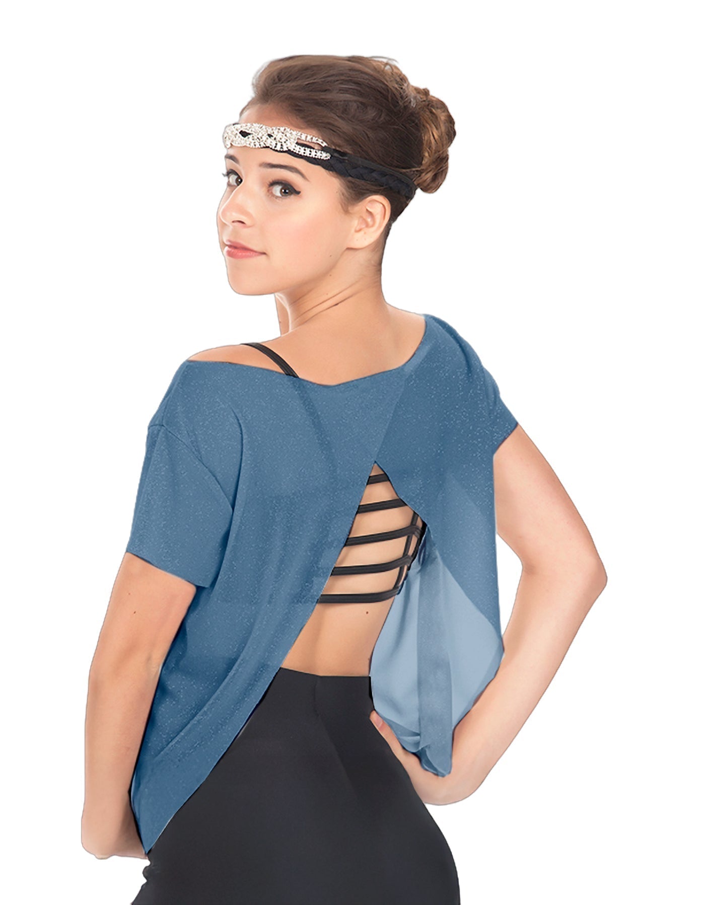 Solid Glitter Chiffon Flawless Top