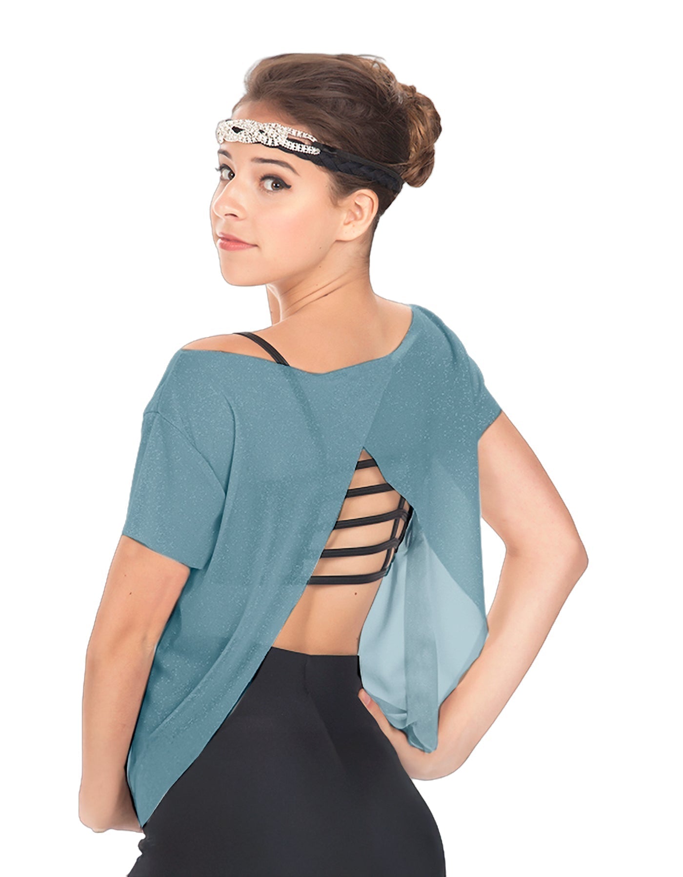 Solid Glitter Chiffon Flawless Top