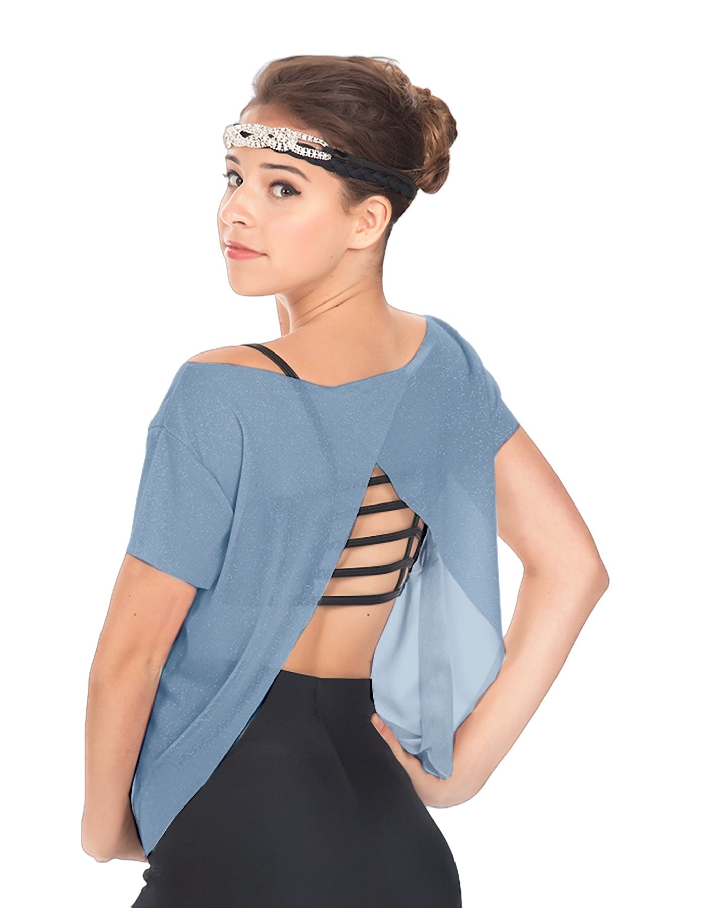 Solid Glitter Chiffon Flawless Top