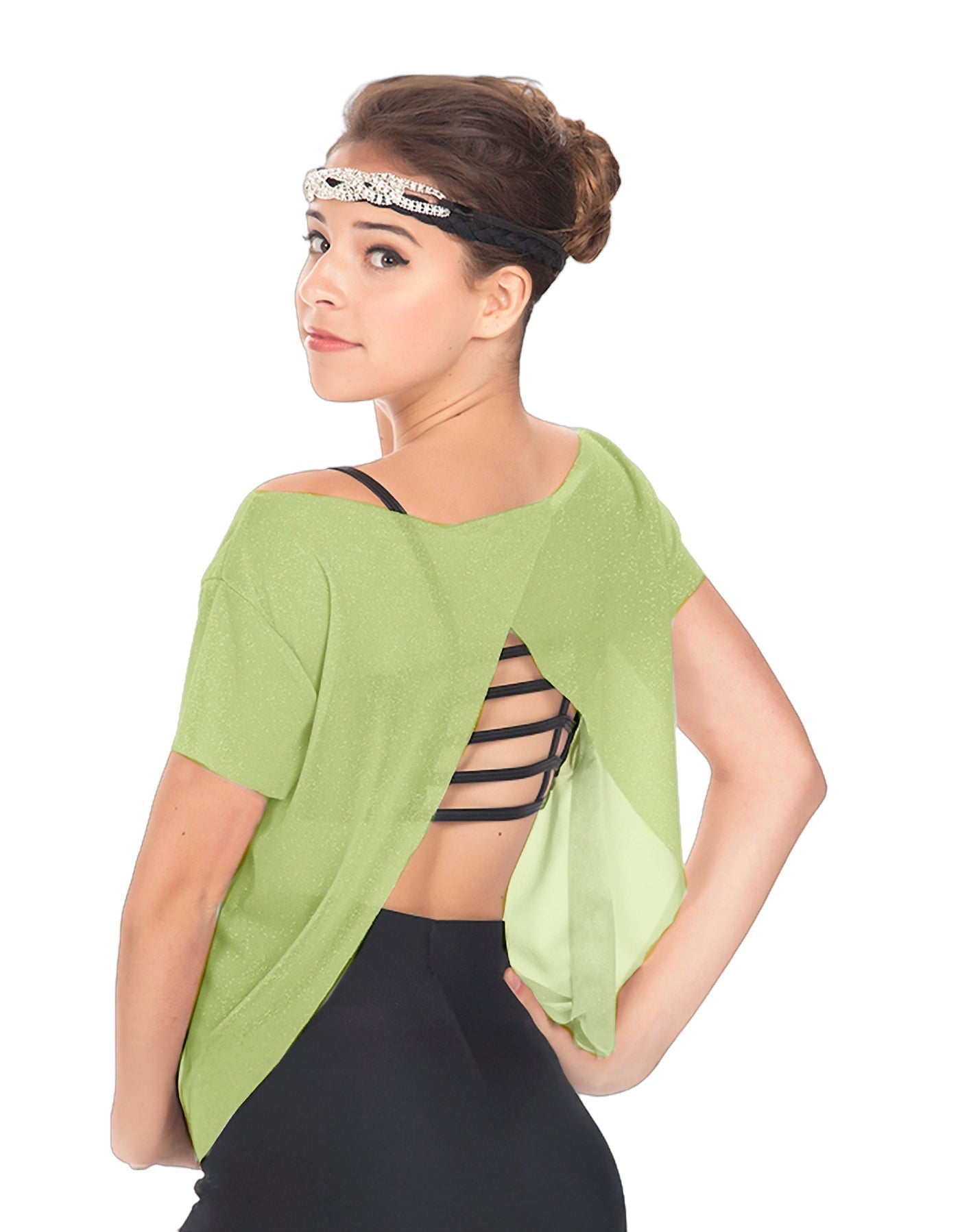 Solid Glitter Chiffon Flawless Top