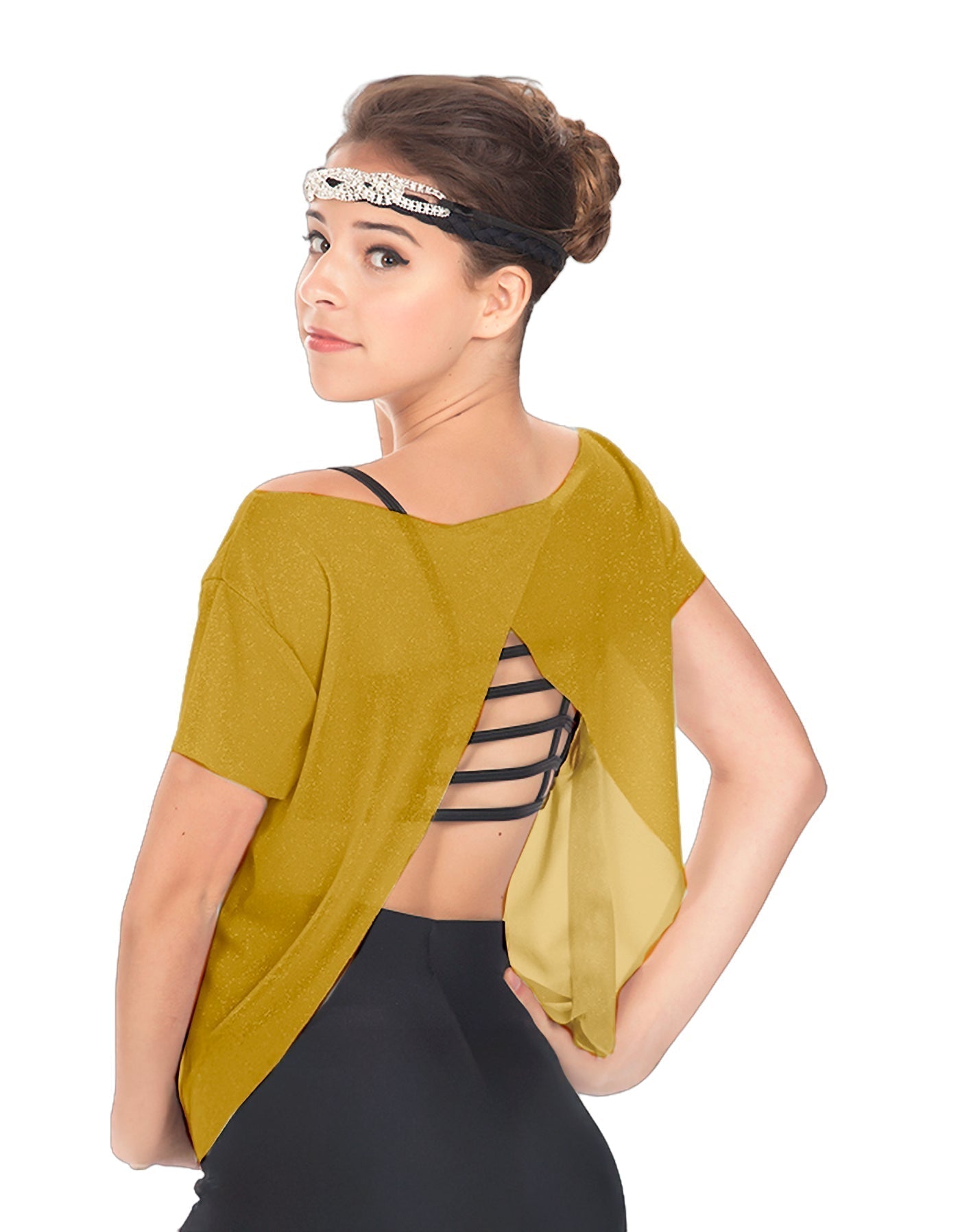 Solid Glitter Chiffon Flawless Top
