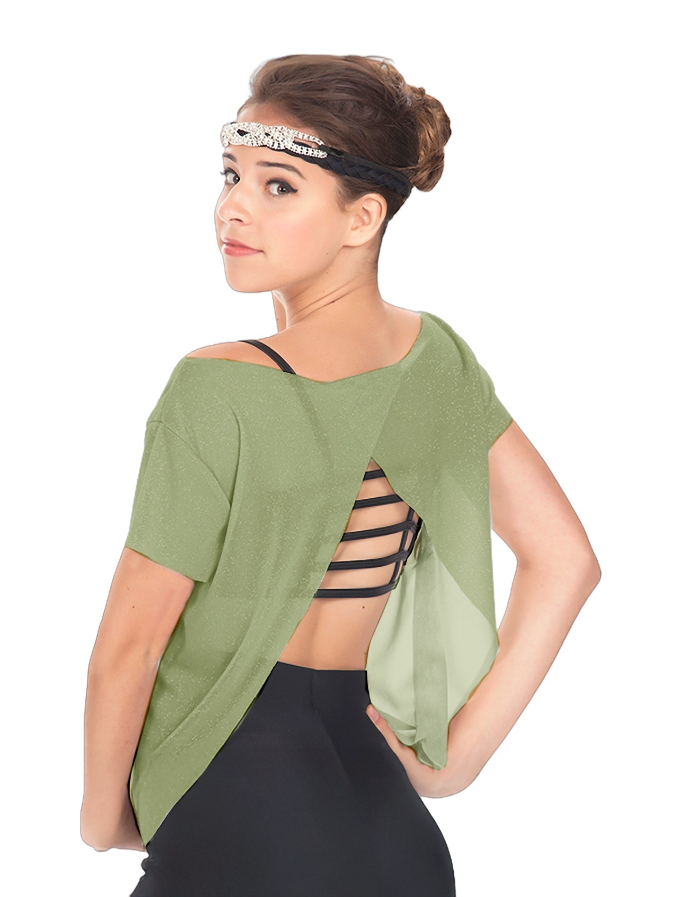 Solid Glitter Chiffon Flawless Top
