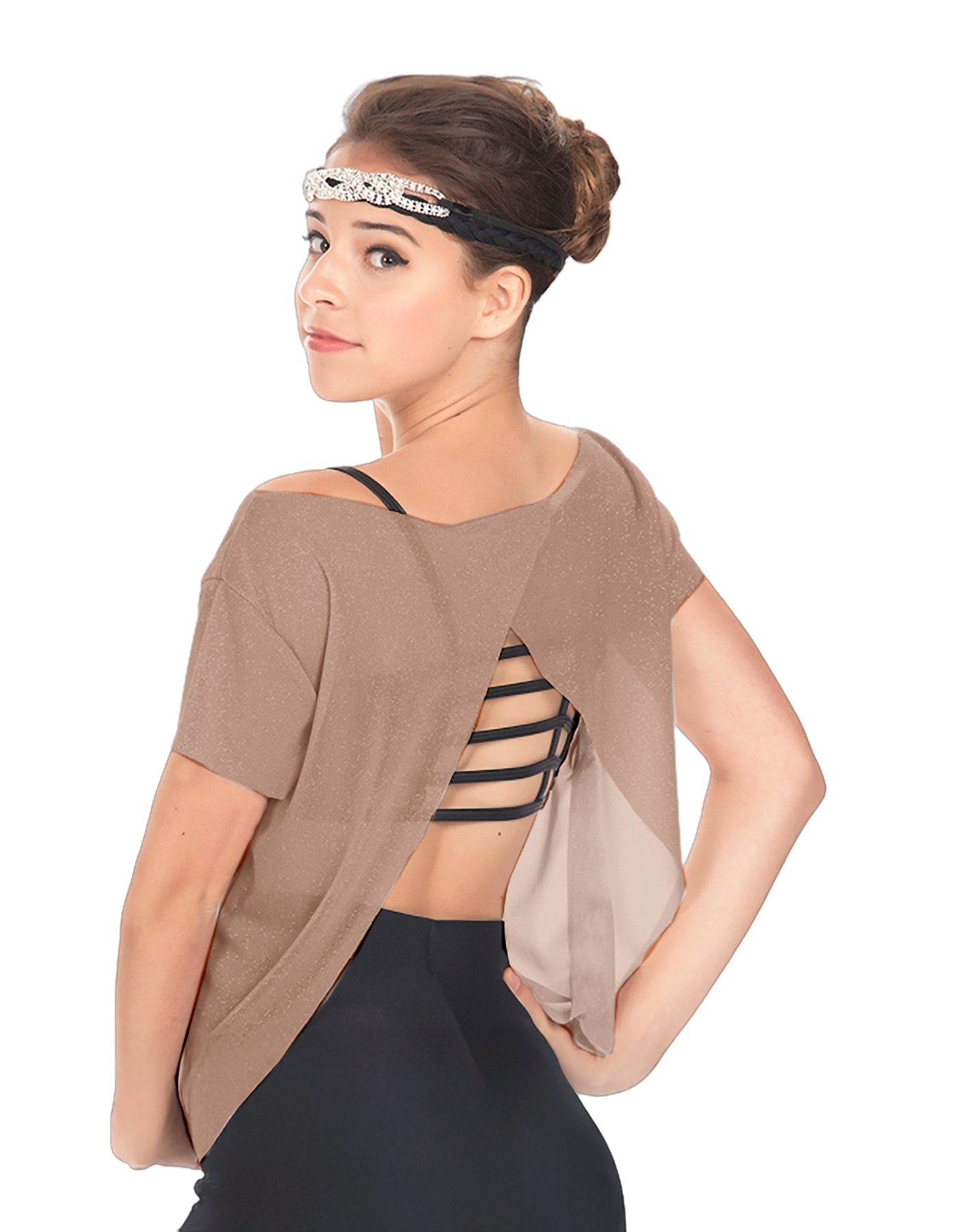 Solid Glitter Chiffon Flawless Top