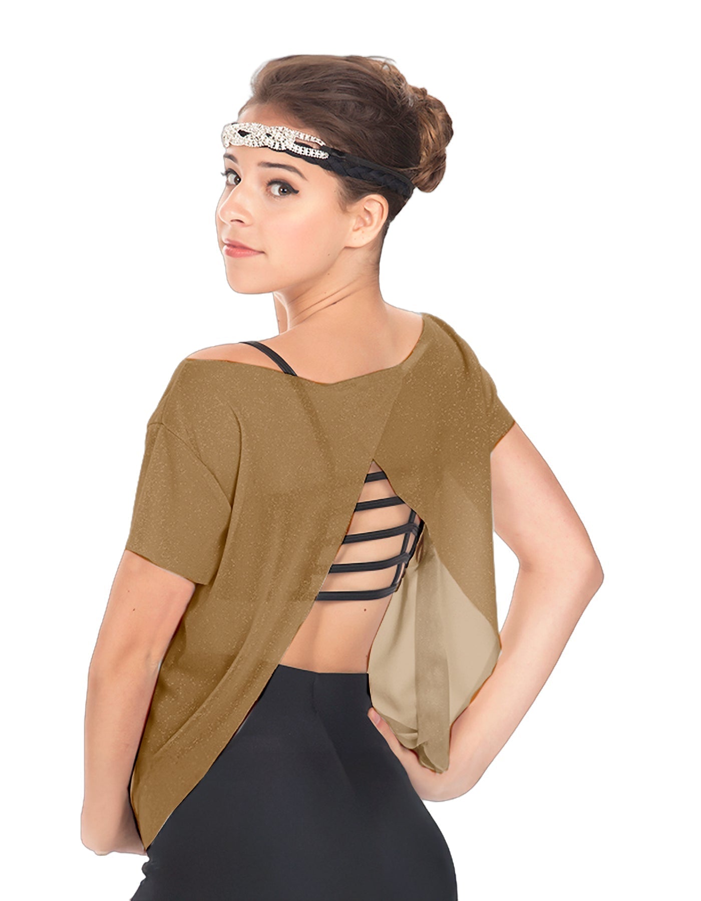 Solid Glitter Chiffon Flawless Top