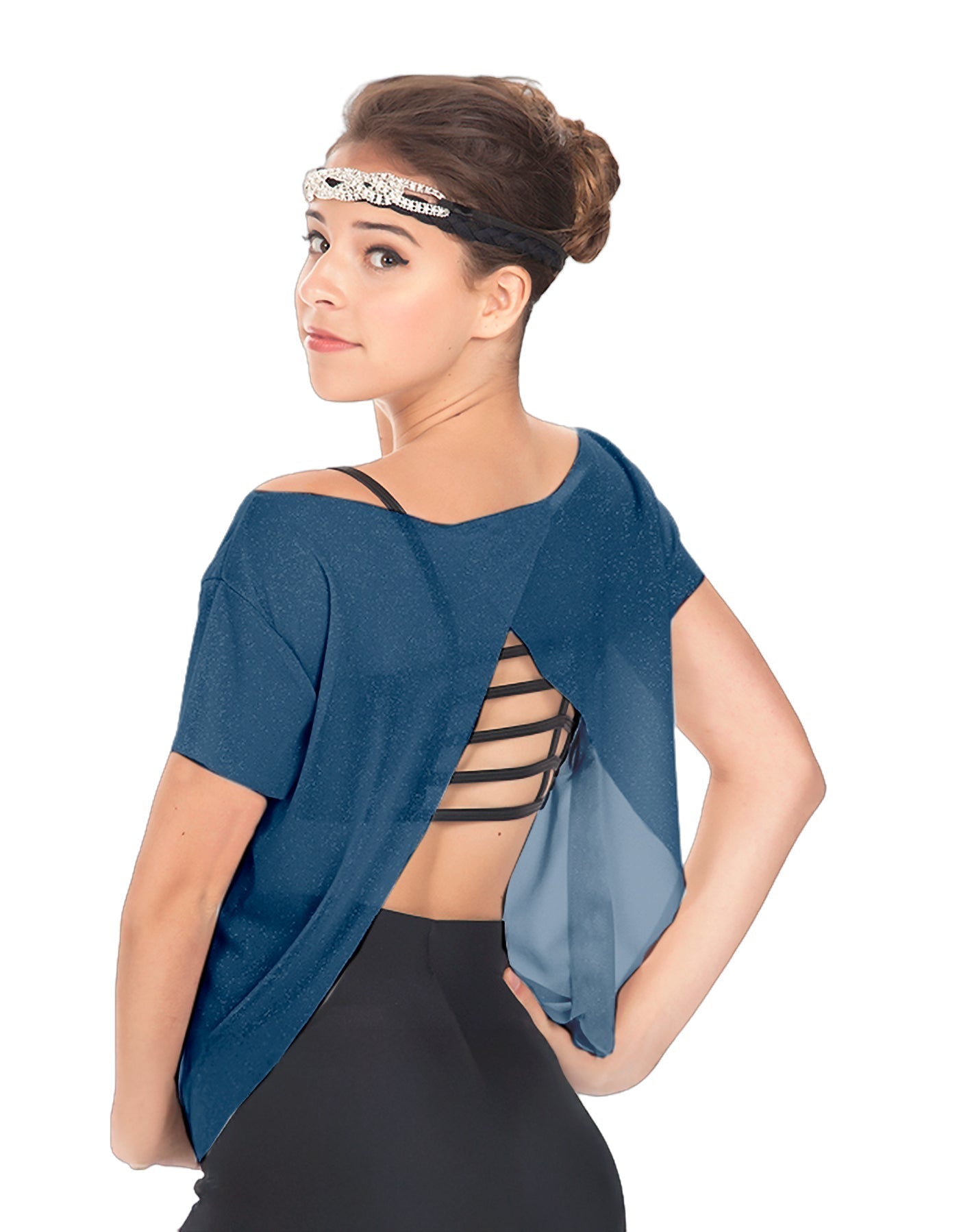 Solid Glitter Chiffon Flawless Top