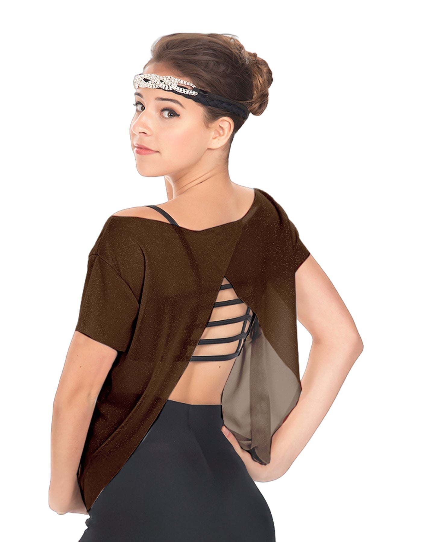 Solid Glitter Chiffon Flawless Top