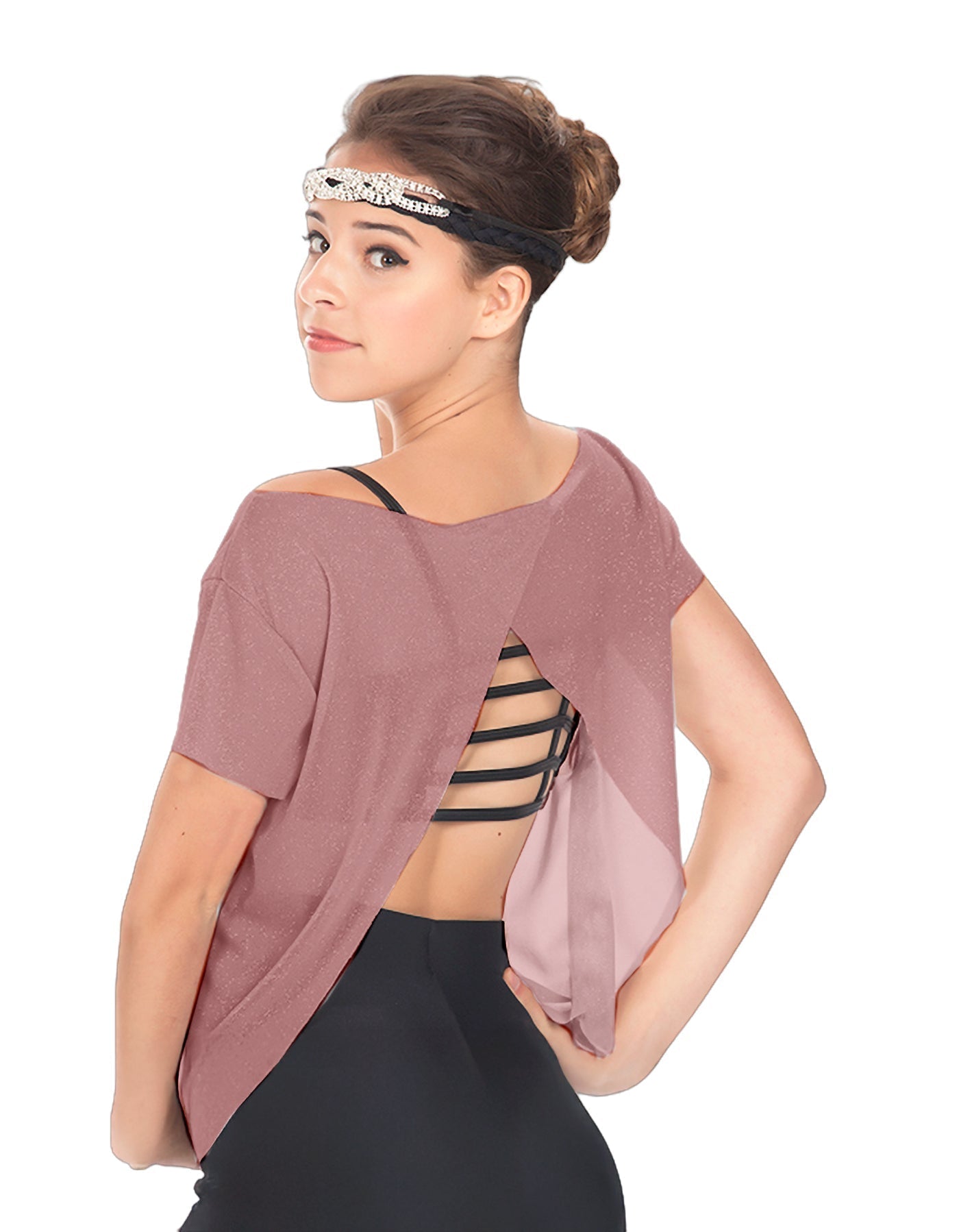 Solid Glitter Chiffon Flawless Top