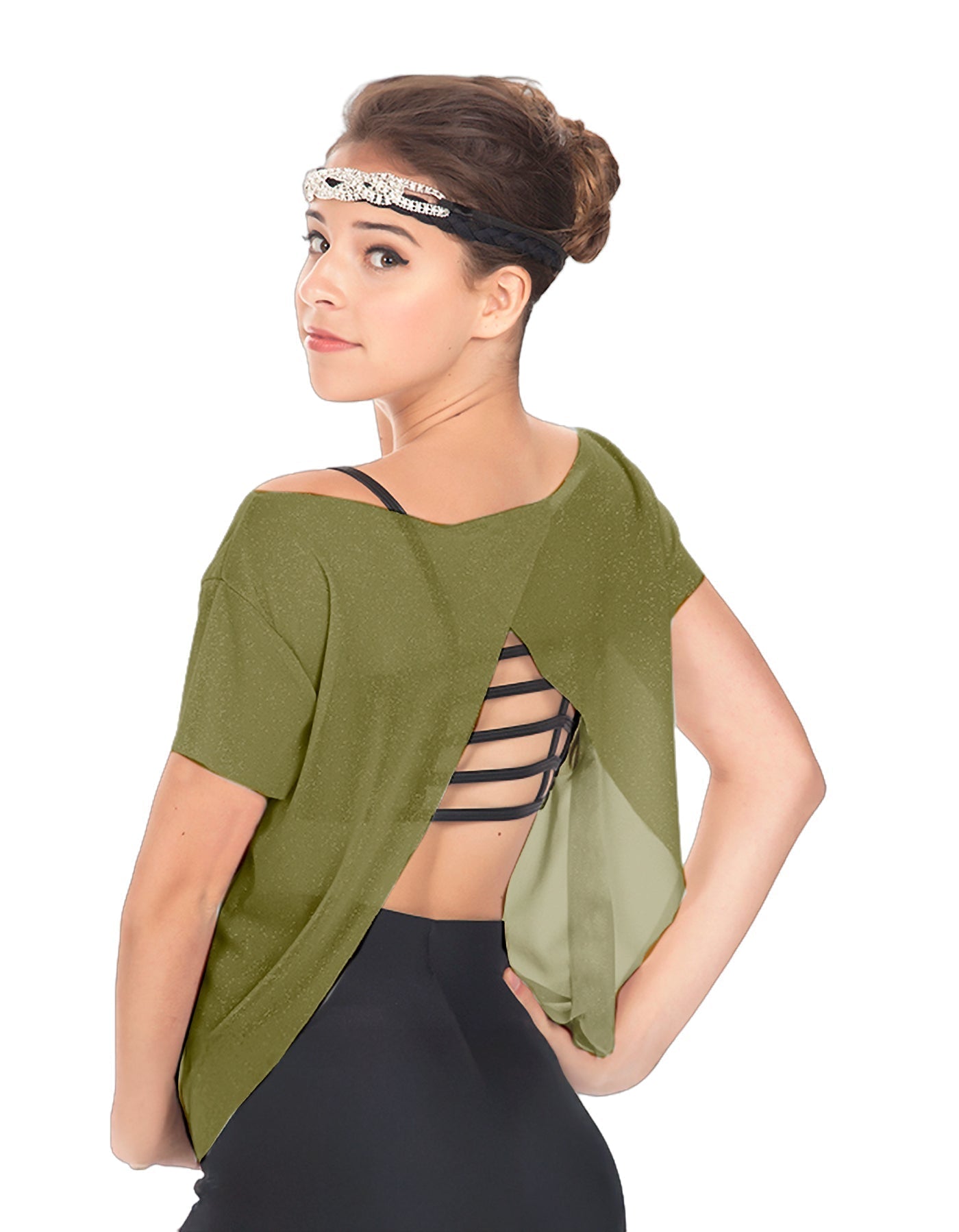 Solid Glitter Chiffon Flawless Top